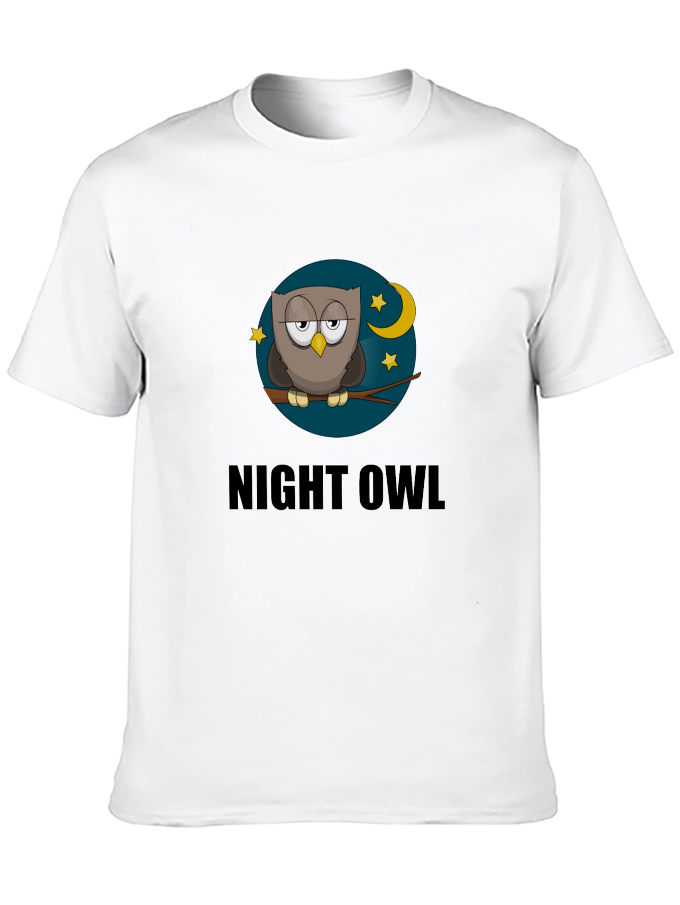 Night Owl T-Shirt - Cartoon Moon & Stars Design