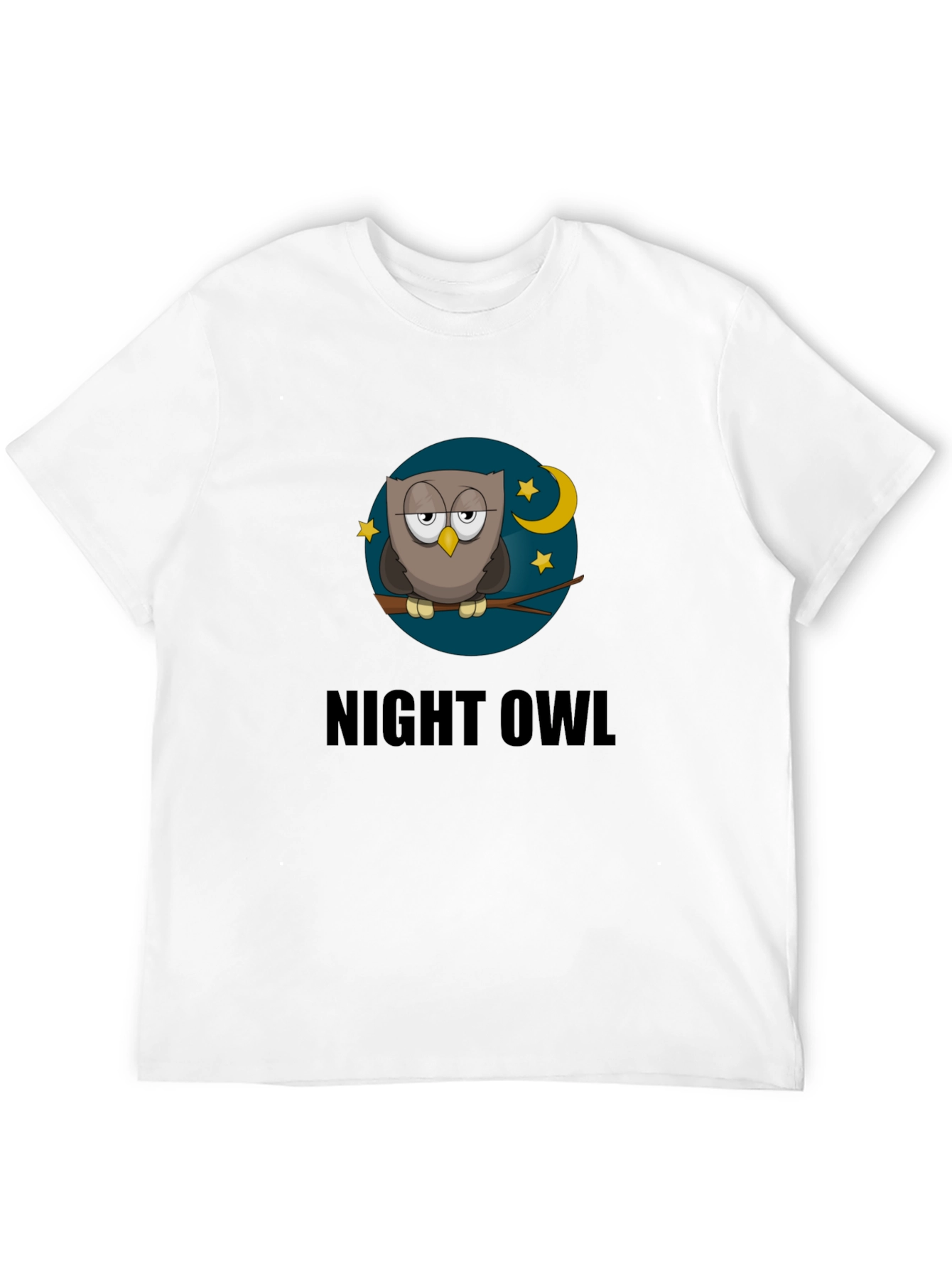 Night Owl T-Shirt - Cartoon Moon & Stars Design