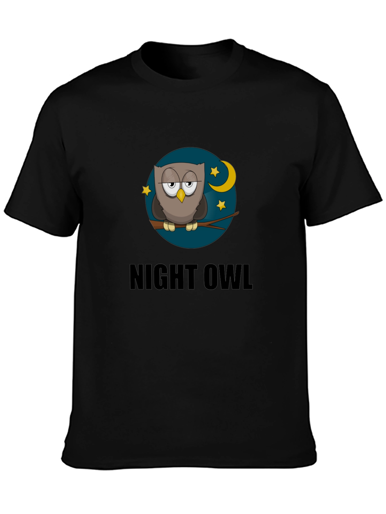 Night Owl T-Shirt - Cartoon Moon & Stars Design