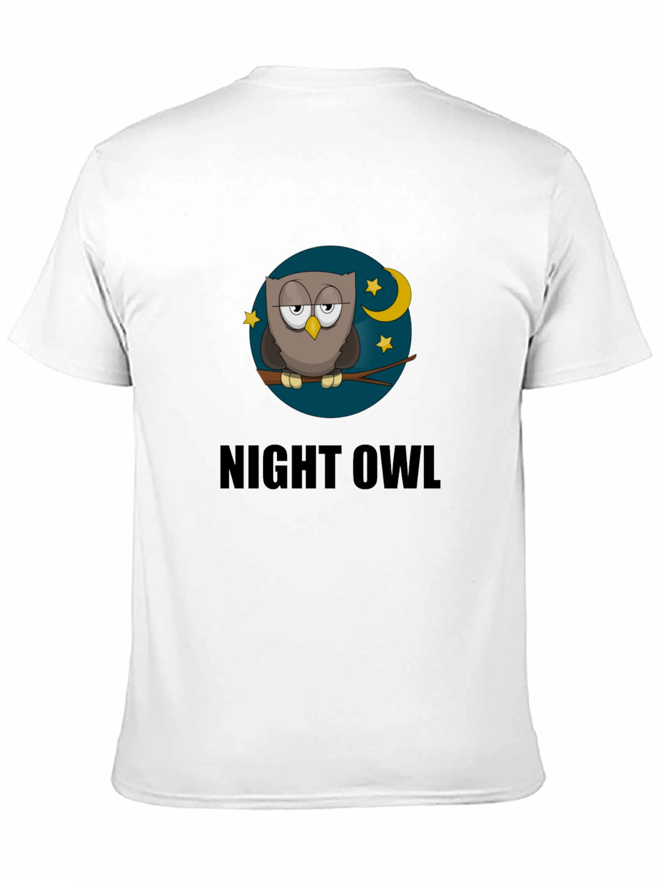 Night Owl T-Shirt - Cartoon Moon & Stars Design