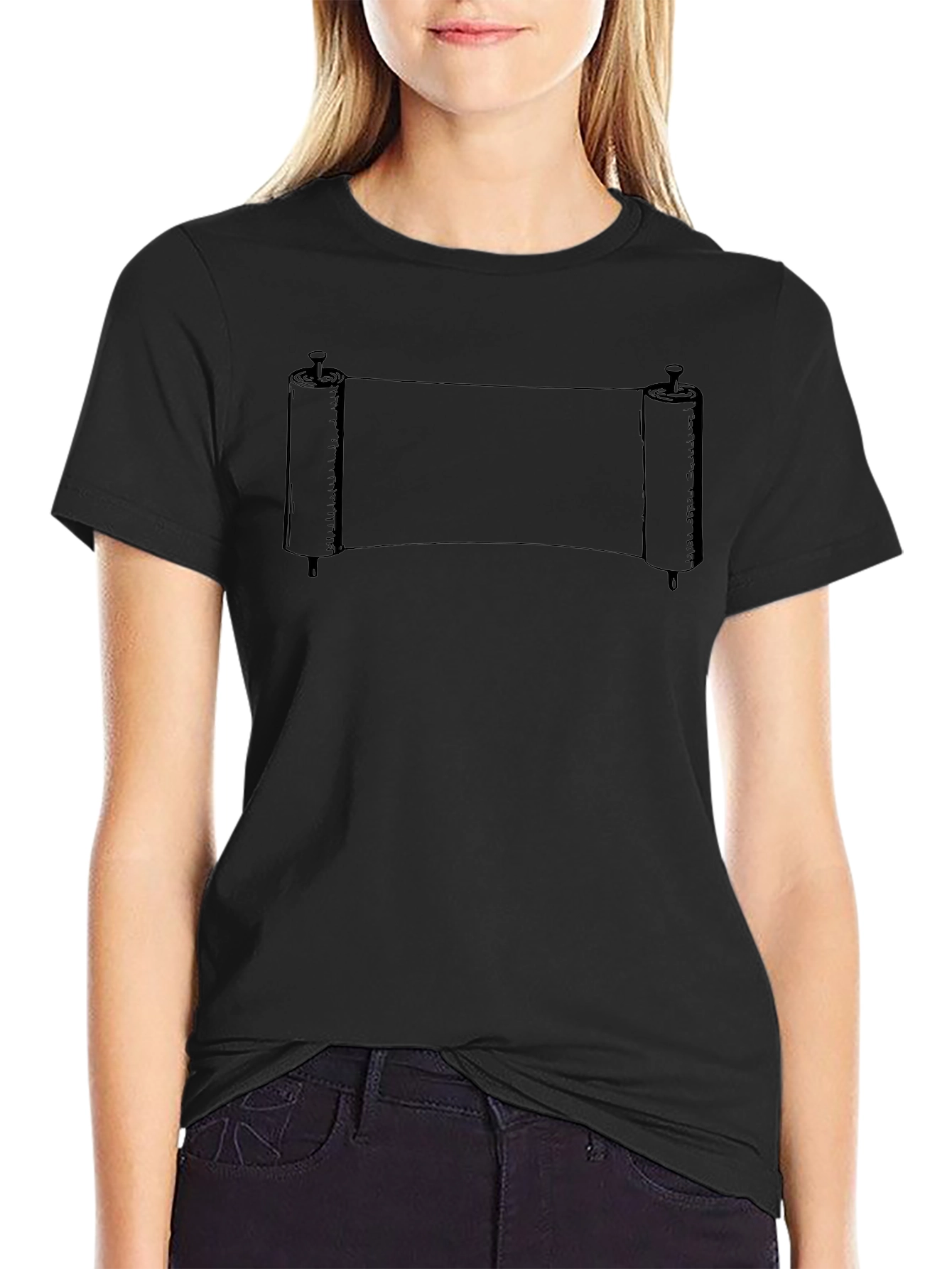 Mens Black Scroll Graphic Tee