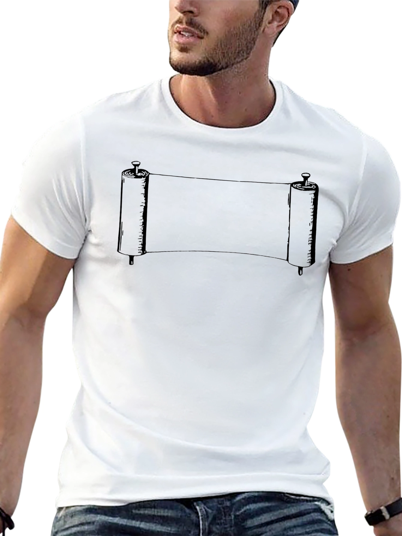 Mens Black Scroll Graphic Tee