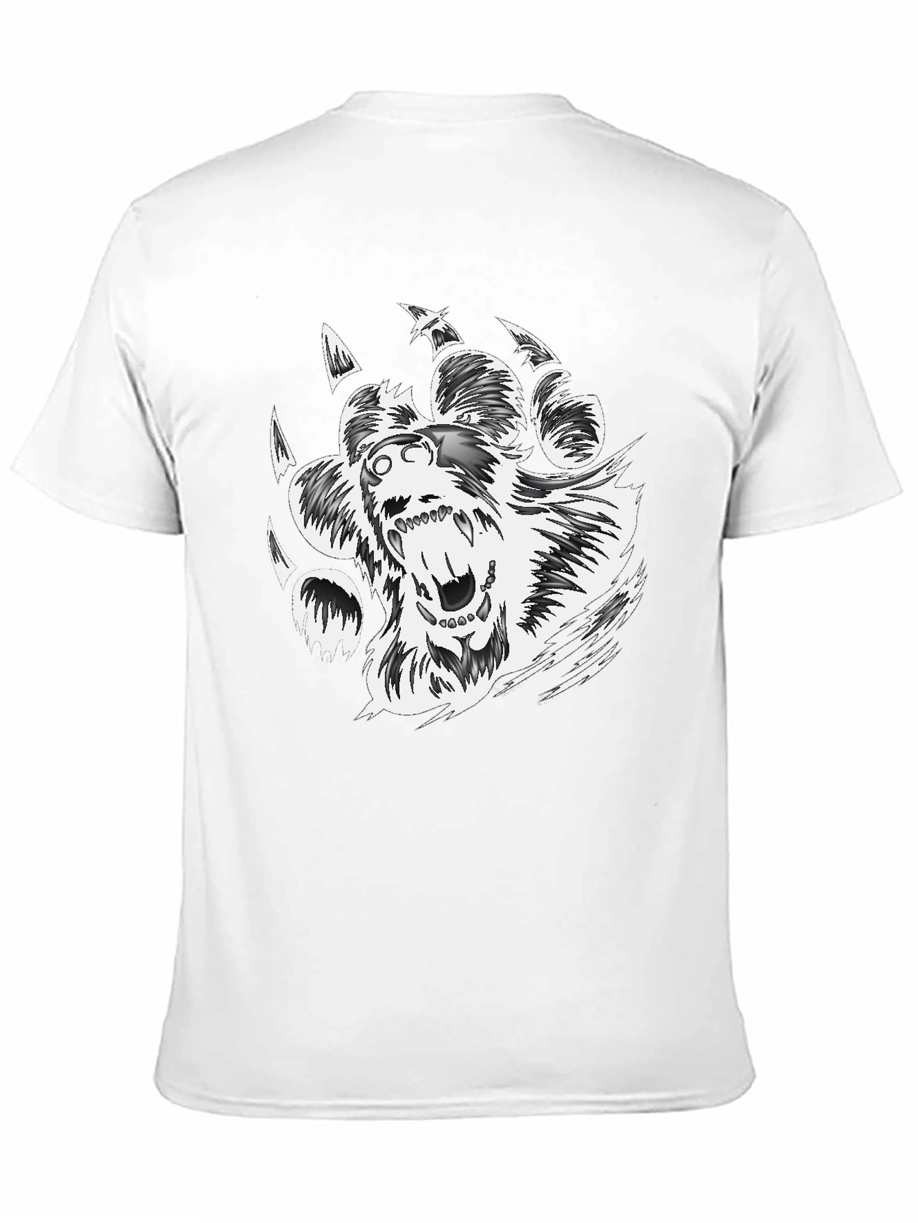 Black Graphic Tee - Bear Claw Design