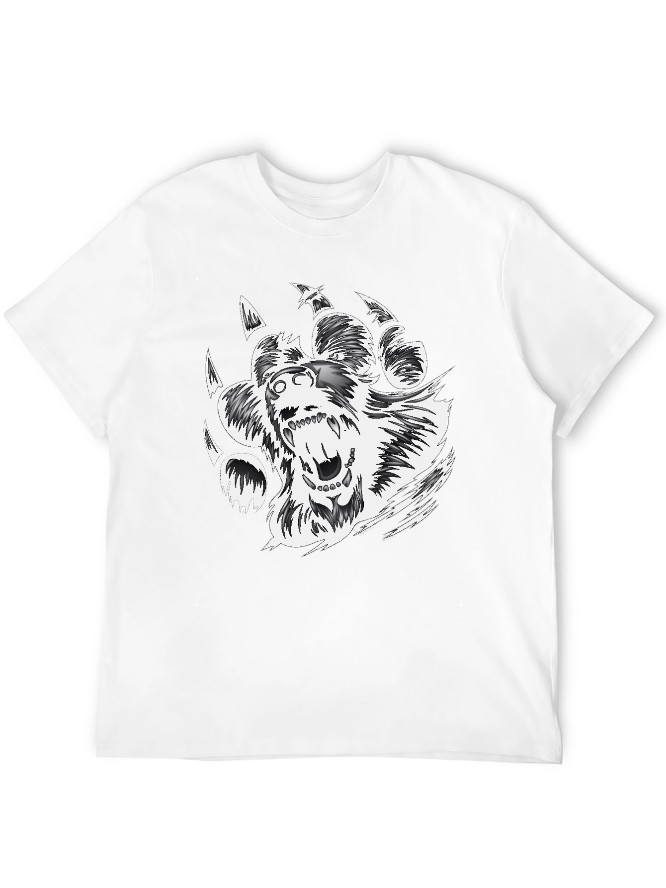 Black Graphic Tee - Bear Claw Design