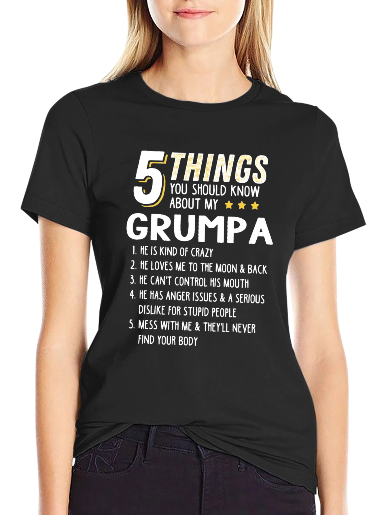 5 Things About My Grumpa T-Shirt Crazy Grumpa Tee