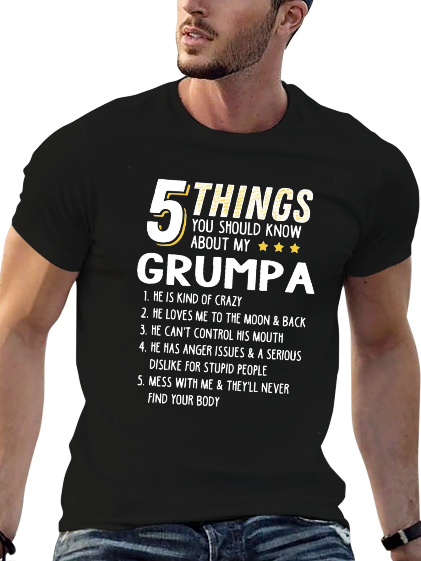 5 Things About My Grumpa T-Shirt Crazy Grumpa Tee