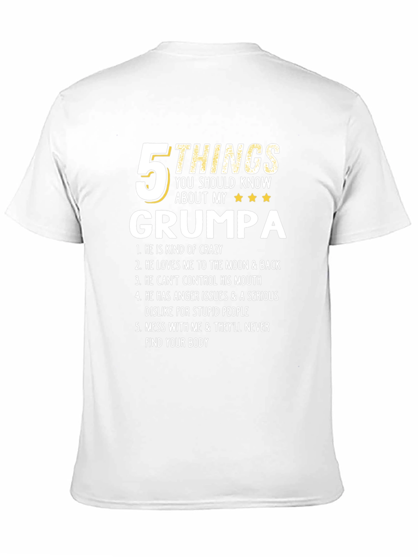 5 Things About My Grumpa T-Shirt Crazy Grumpa Tee