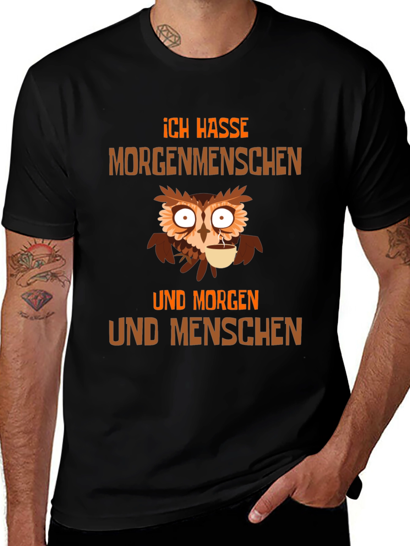 Ich Hasse Morgenmenschen Owl T-Shirt