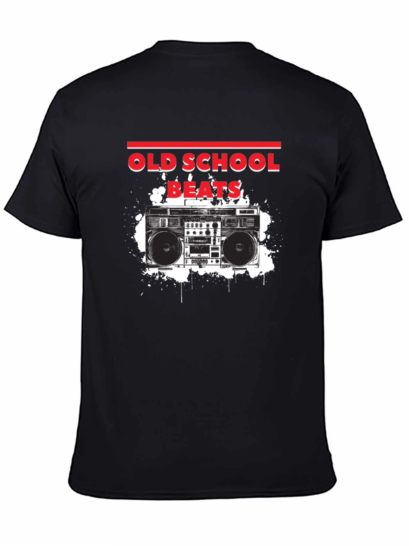 Old School Beats Graphic T-Shirt - Retro Boombox Design