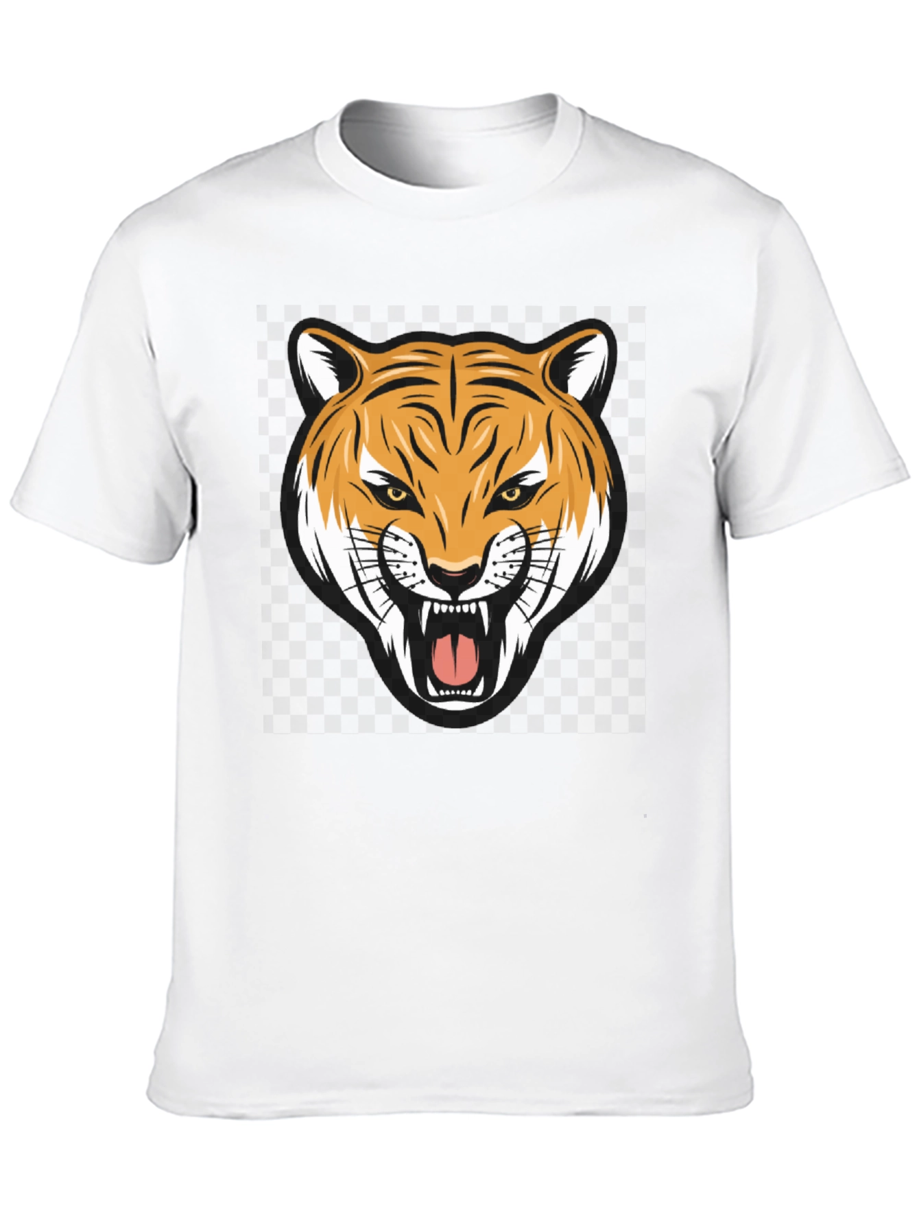 Tiger Graphic Print Crew Neck T-Shirt