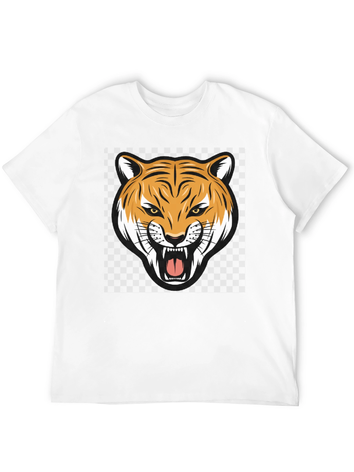 Tiger Graphic Print Crew Neck T-Shirt