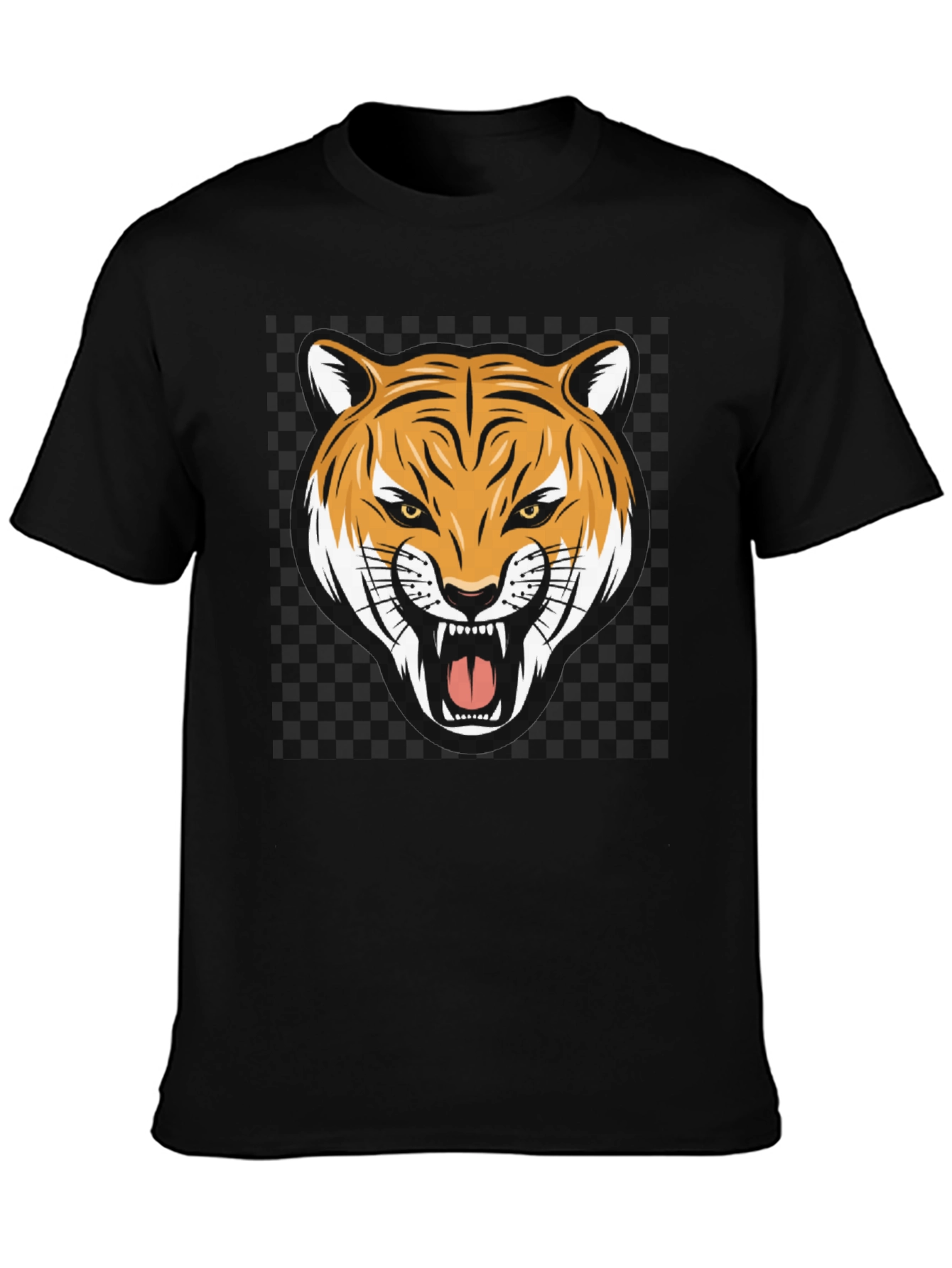 Tiger Graphic Print Crew Neck T-Shirt