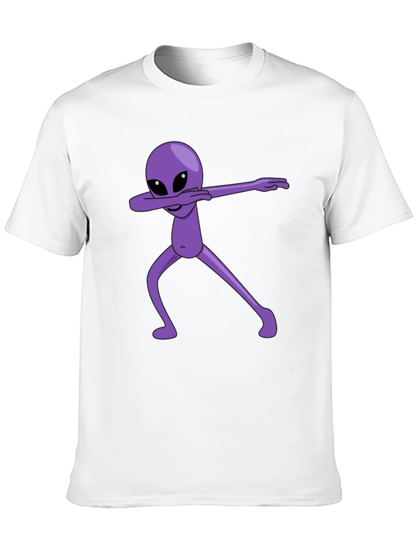 Dabbing Alien Graphic Tee - Black Cotton Blend Shirt