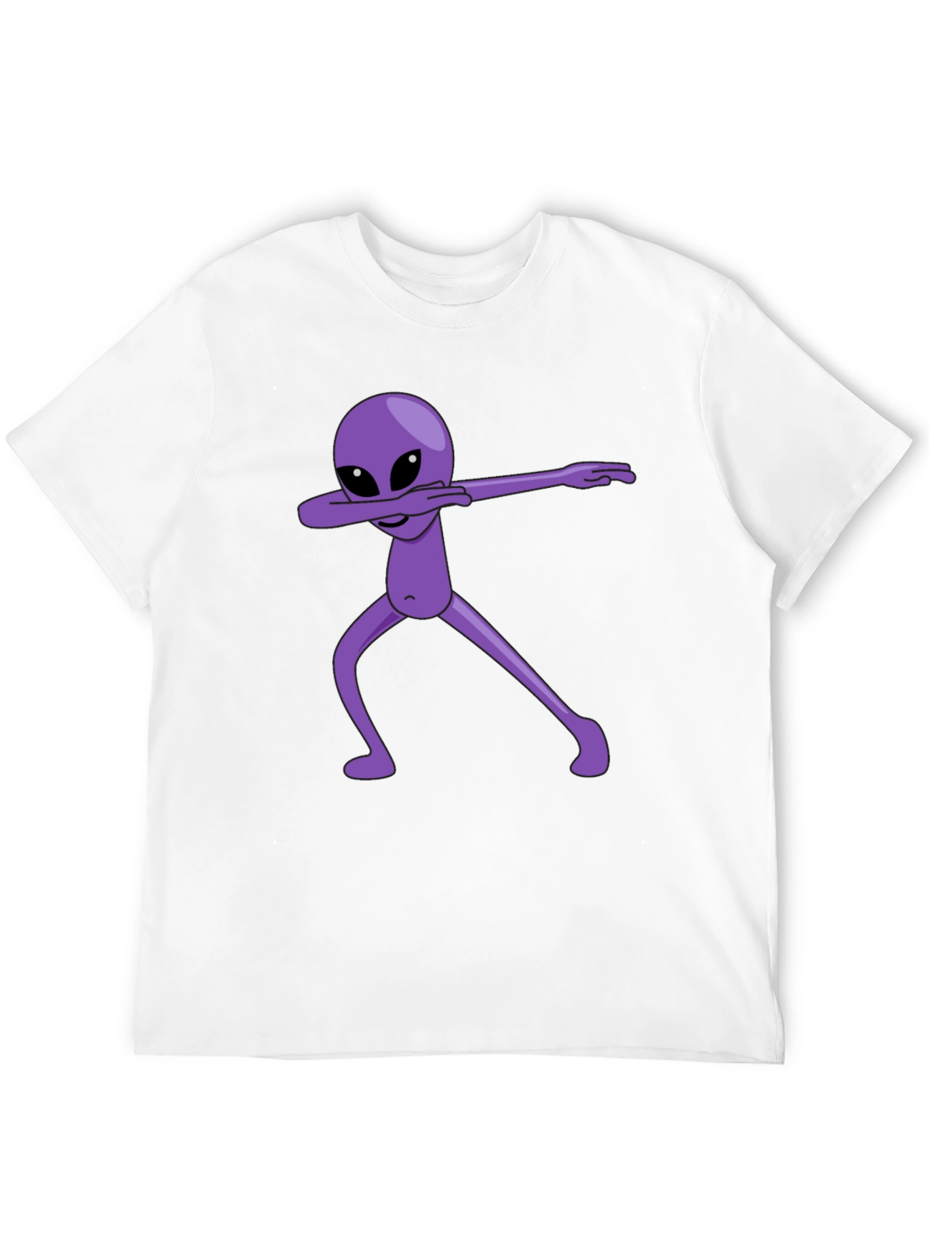 Dabbing Alien Graphic Tee - Black Cotton Blend Shirt