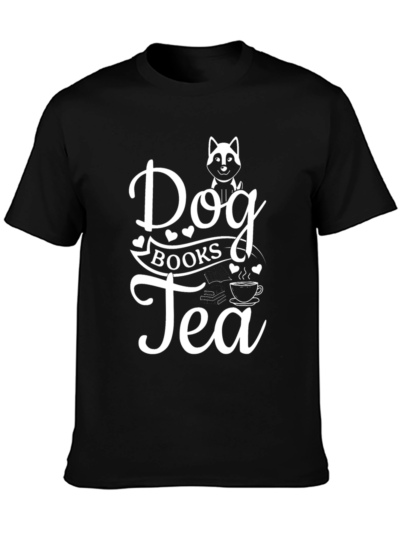 Dog Books Tea Graphic T-Shirt