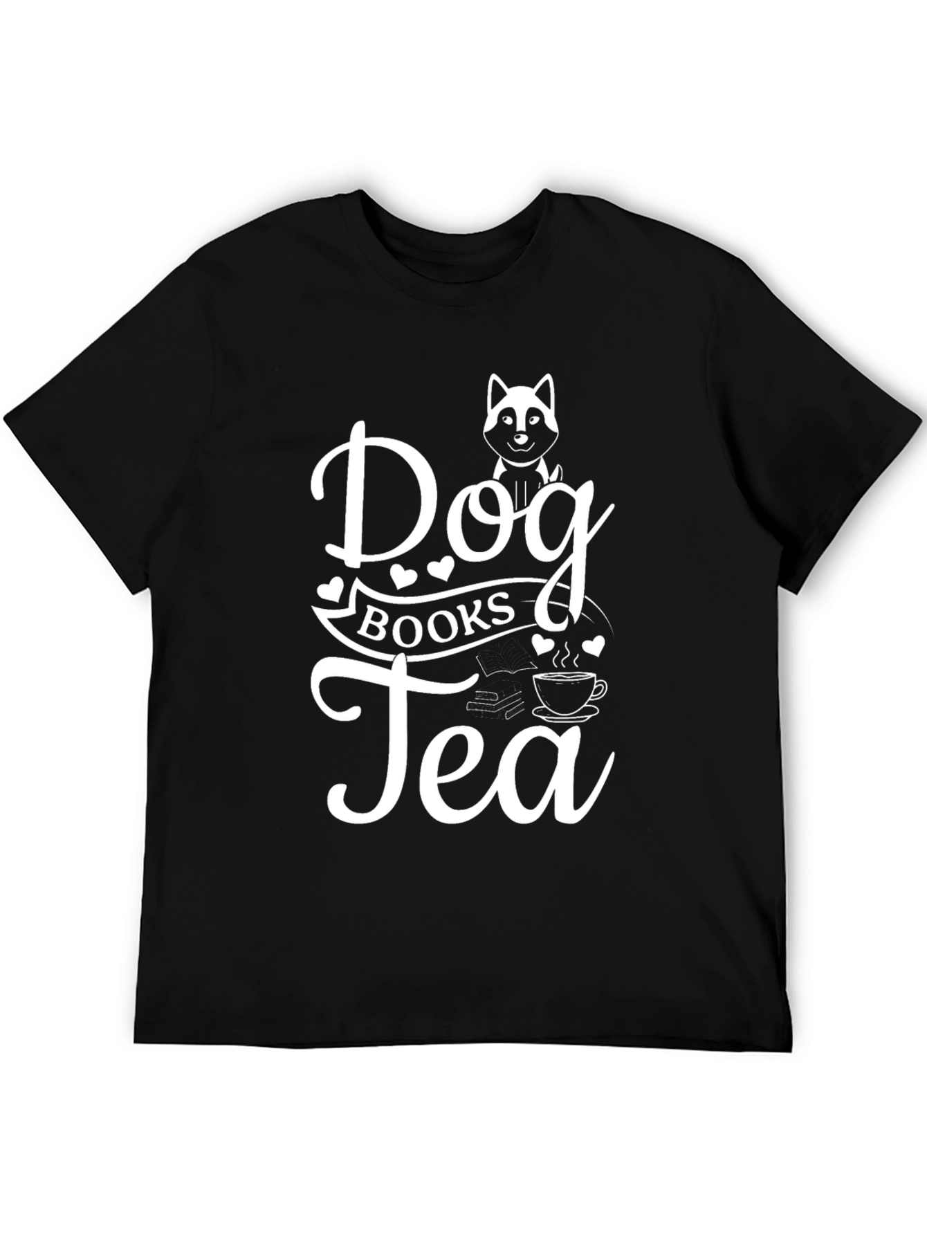 Dog Books Tea Graphic T-Shirt