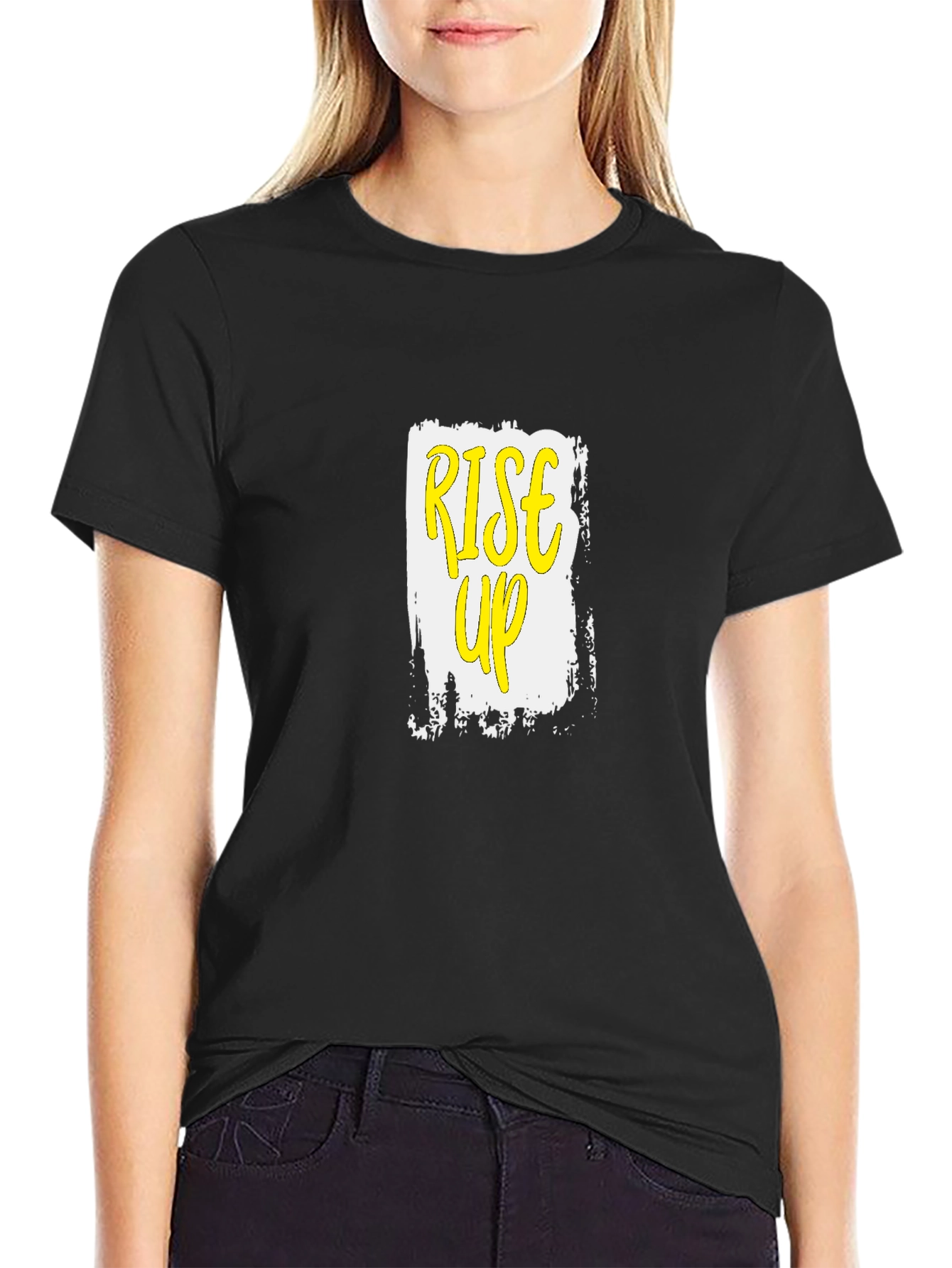 Rise Up Graphic Tee - Mens Black Cotton T-Shirt