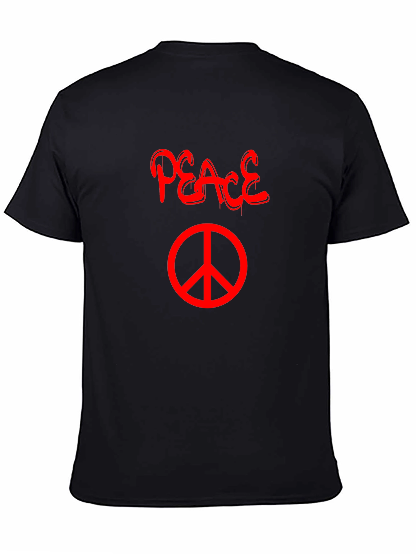 Peace T-Shirt - Black with Red Graphic