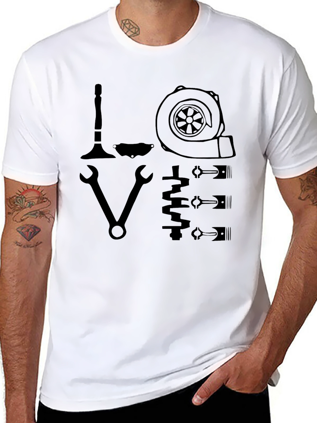 Mechanic LOVE Graphic Print T-Shirt
