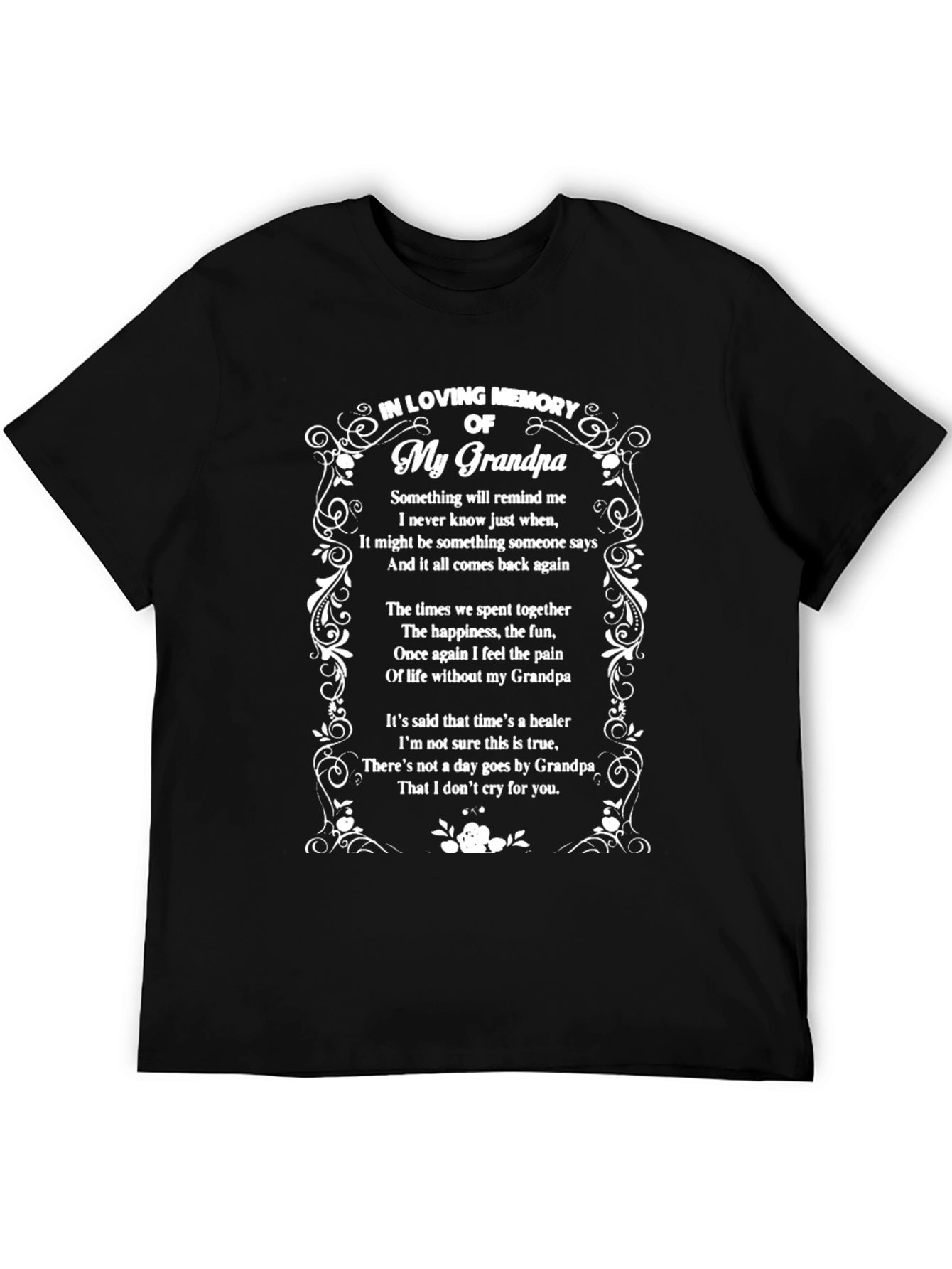In Loving Memory Grandpa Black T-Shirt