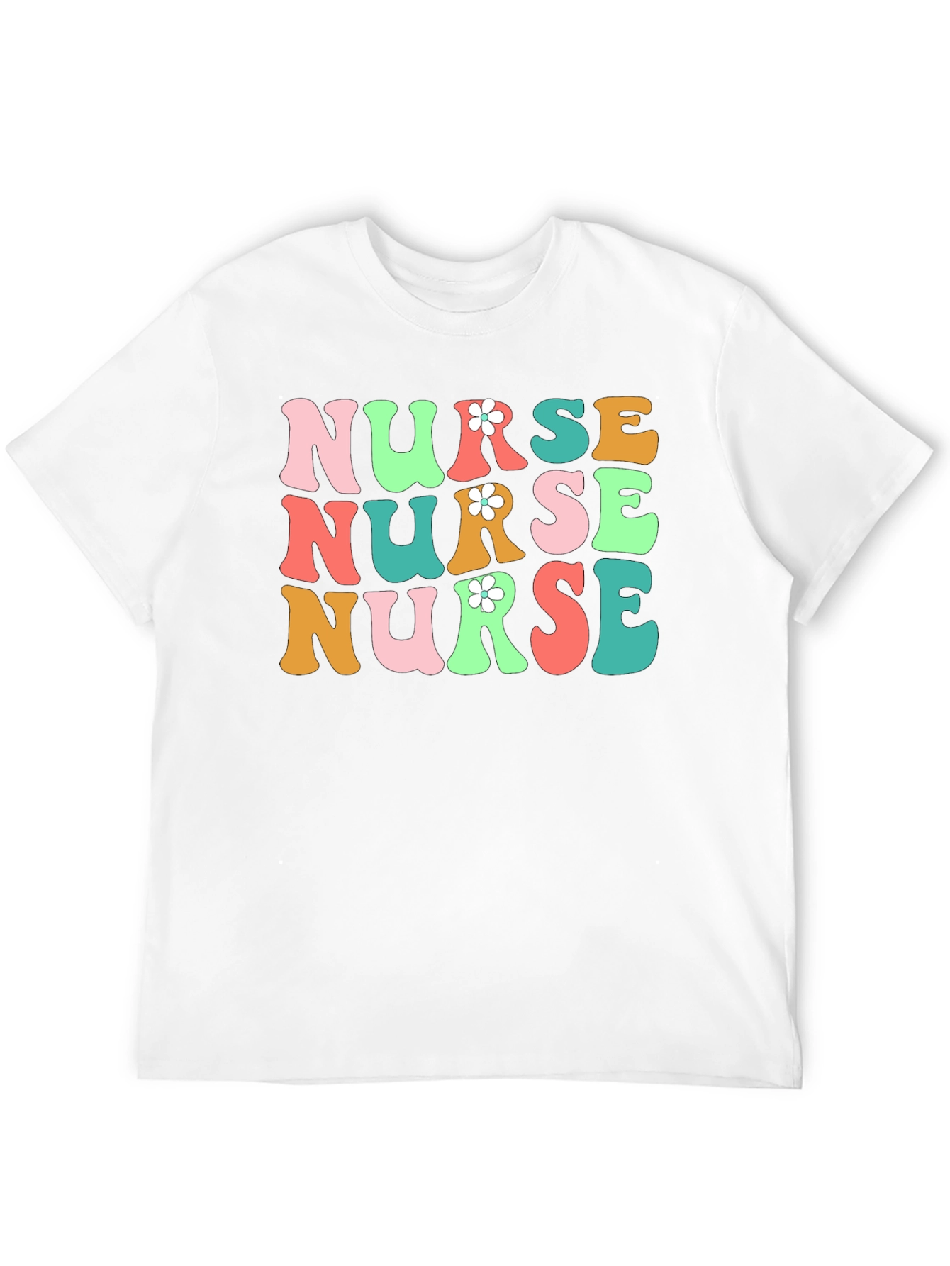 Retro Nurse Graphic Tee - Black Cotton T-Shirt