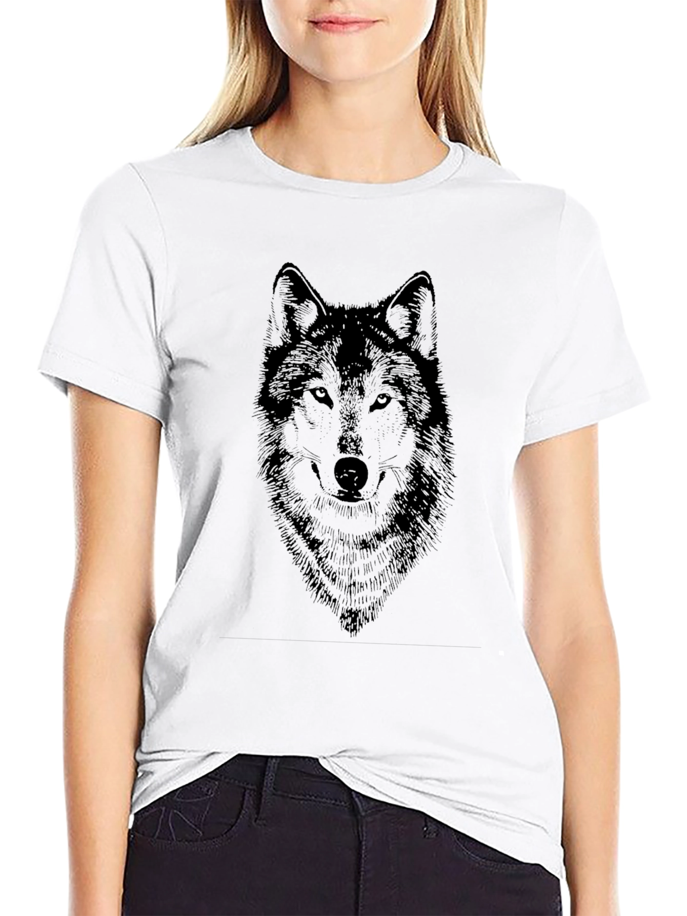 Mens Black Wolf Graphic Tee - Fierce Style