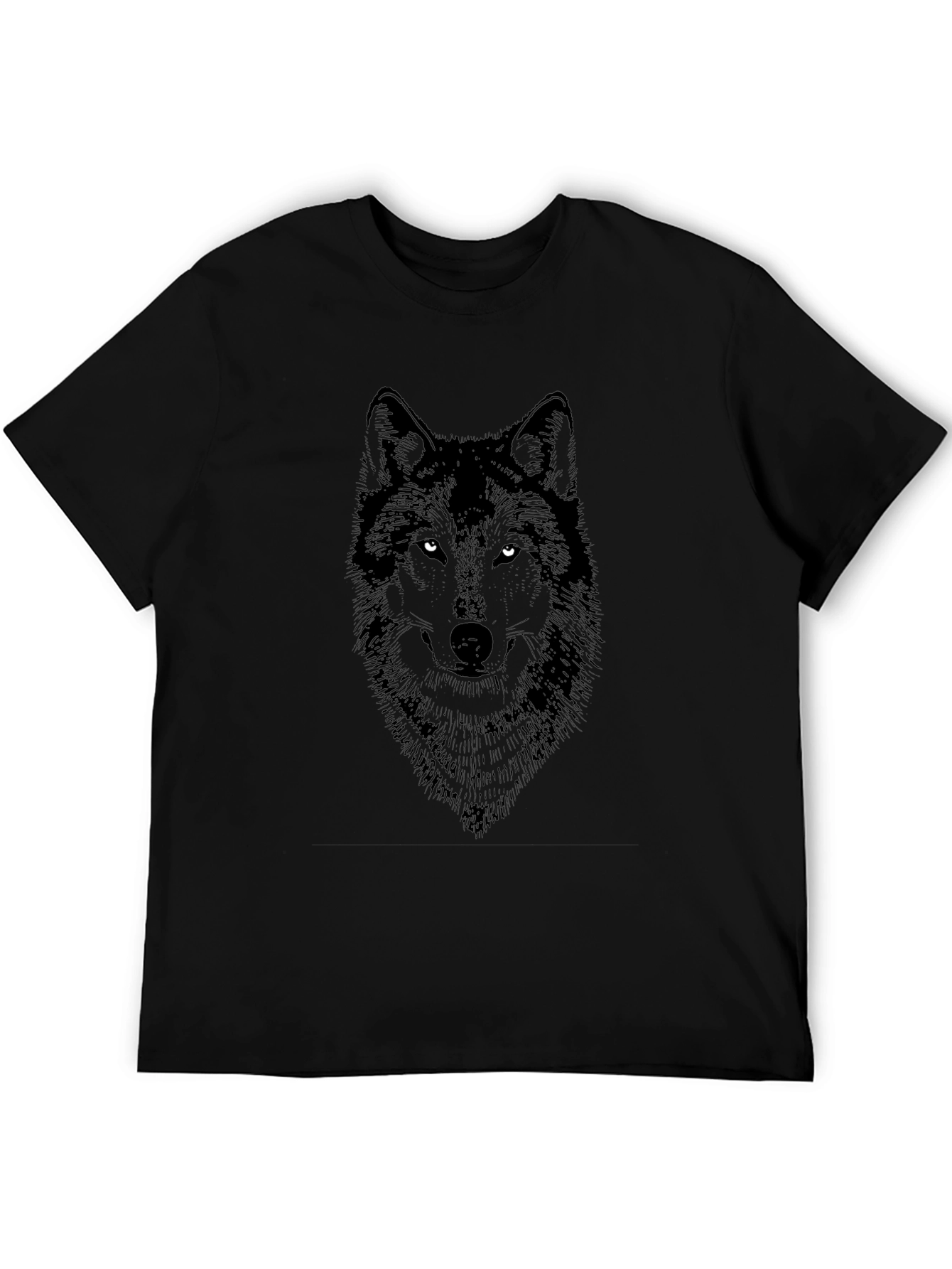 Mens Black Wolf Graphic Tee - Fierce Style