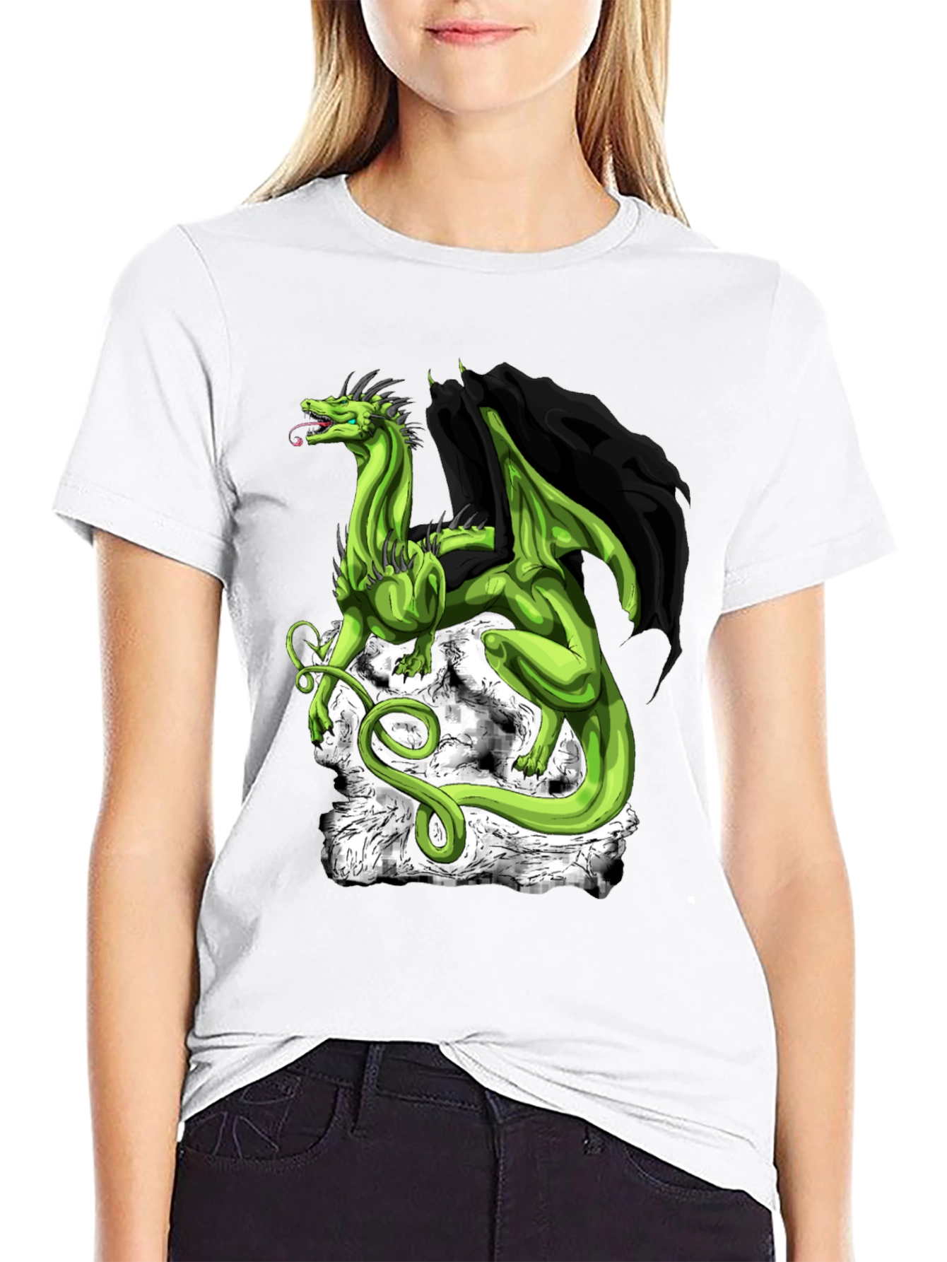 Dragon Graphic Tee - Black Cotton Shirt