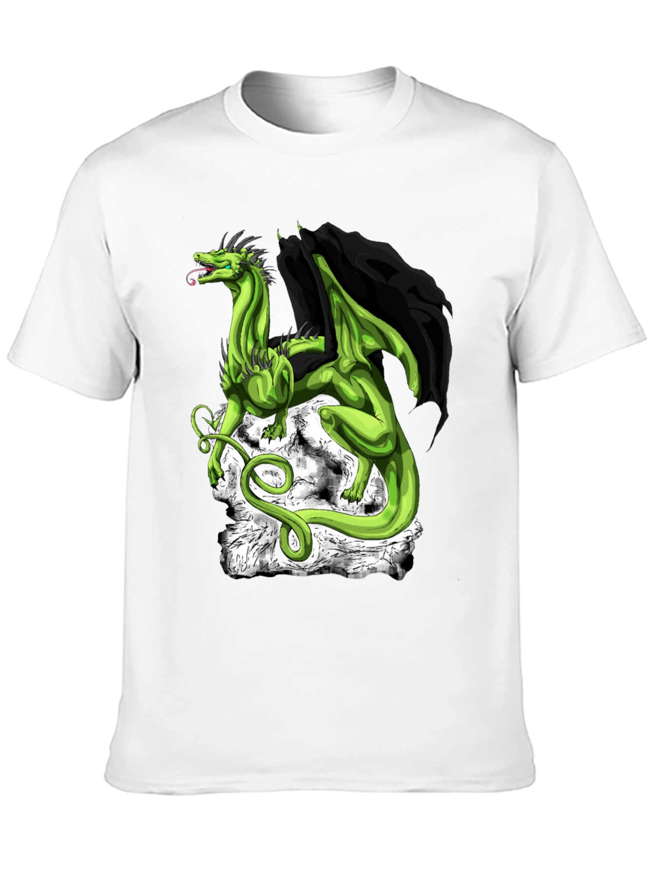 Dragon Graphic Tee - Black Cotton Shirt