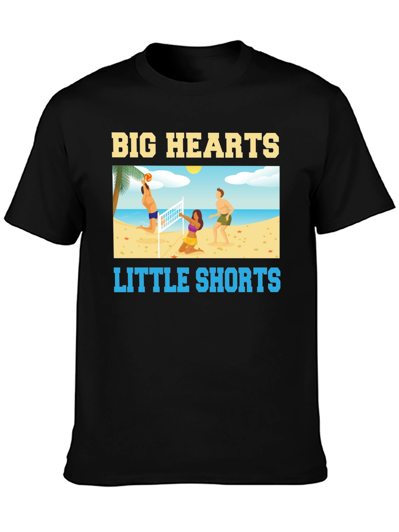 Big Hearts Little Shorts Black T-Shirt