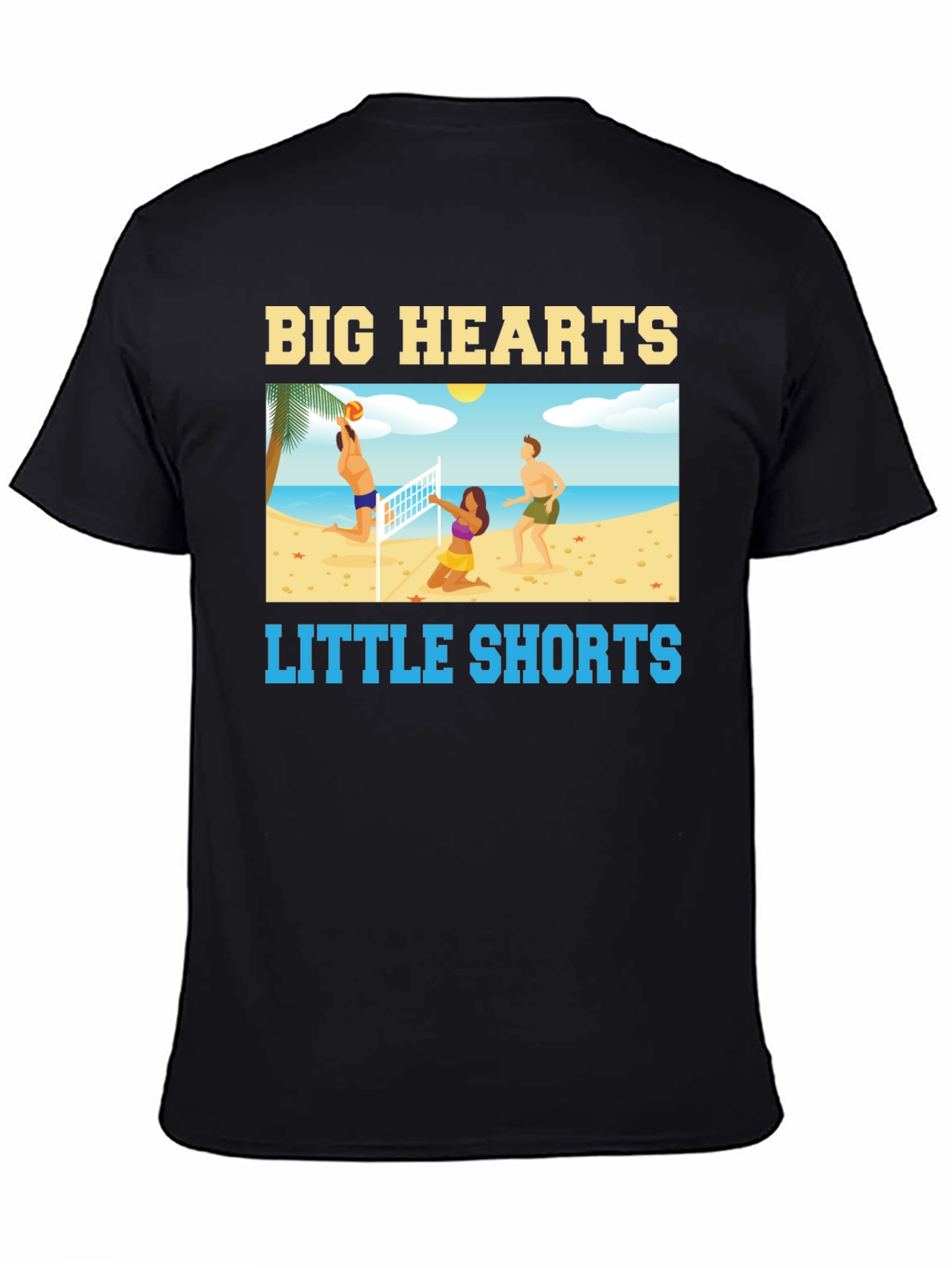 Big Hearts Little Shorts Black T-Shirt