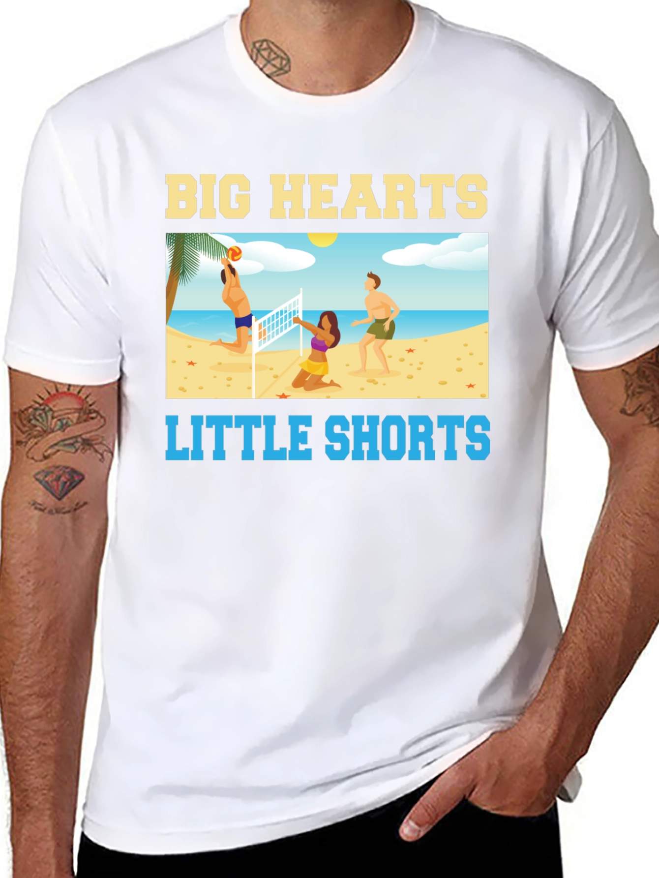 Big Hearts Little Shorts Black T-Shirt