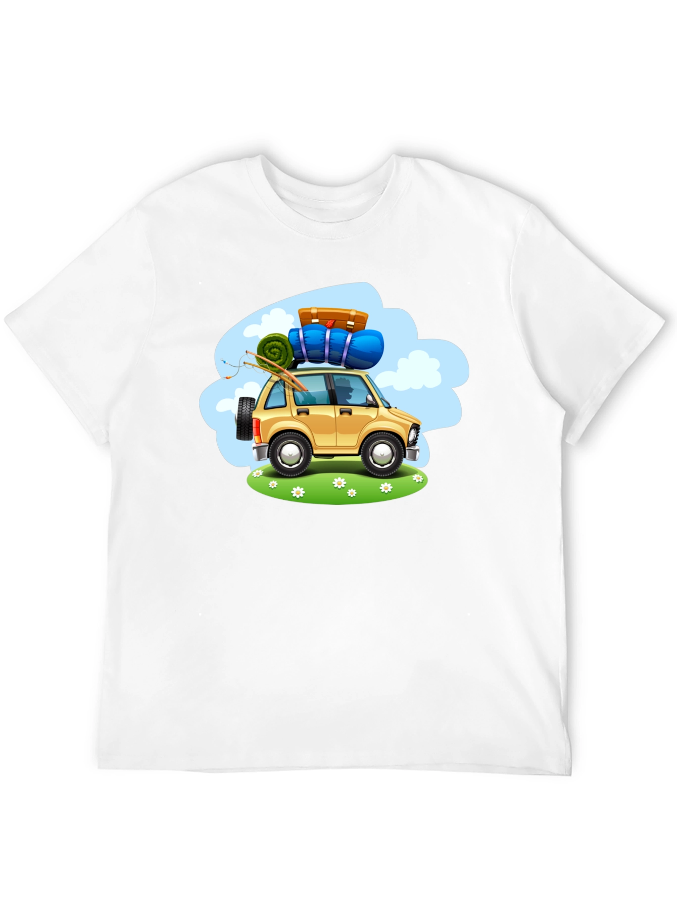 Adventure Car Graphic Tee - Black Cotton T-Shirt
