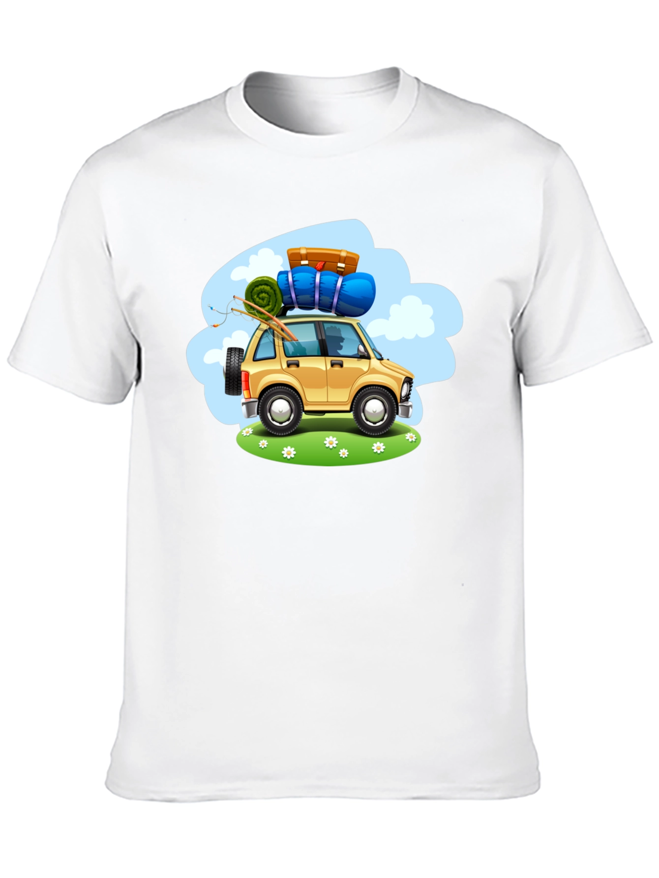 Adventure Car Graphic Tee - Black Cotton T-Shirt