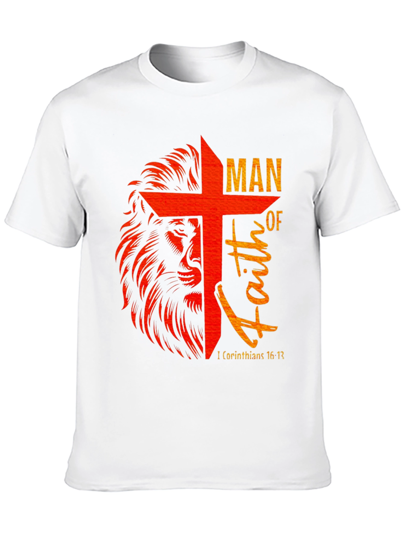 Lion and Cross Graphic T-Shirt - Man of Faith