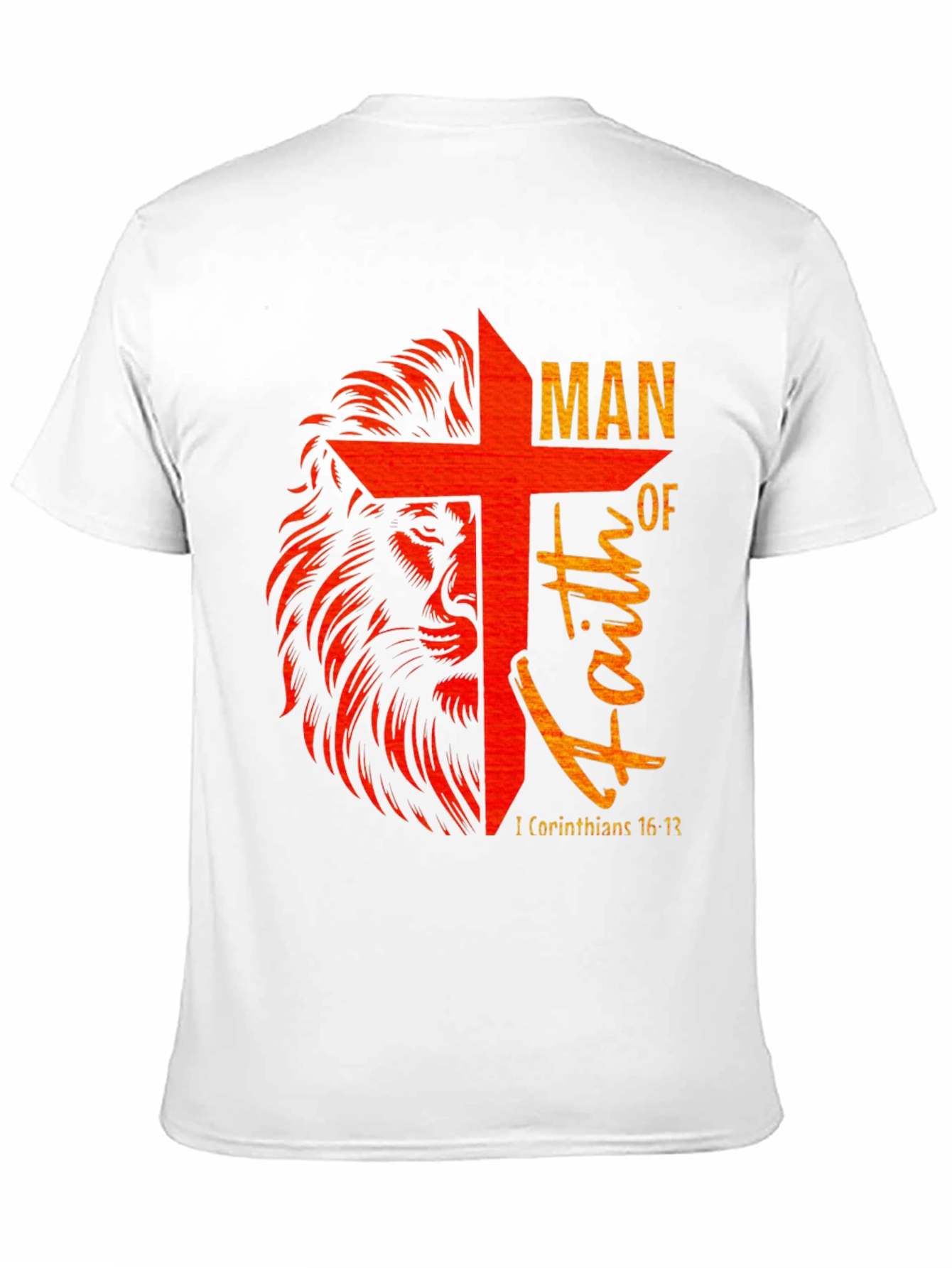 Lion and Cross Graphic T-Shirt - Man of Faith