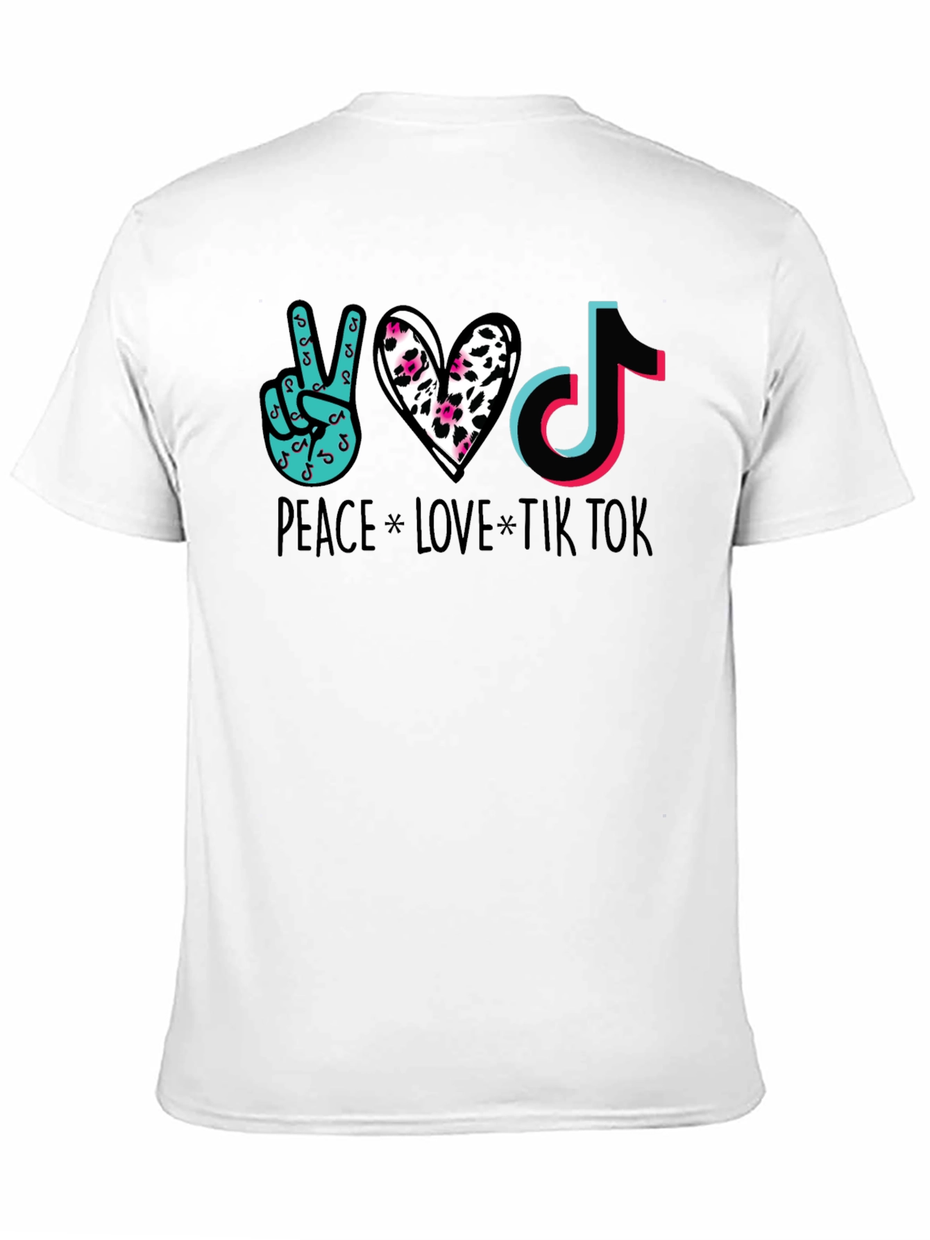 Peace Love Tik Tok Black Graphic Tee