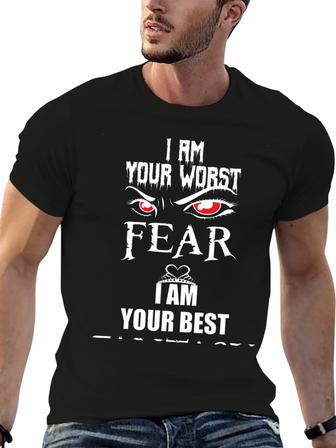 Worst Fear Best Fantasy Black Graphic T-Shirt