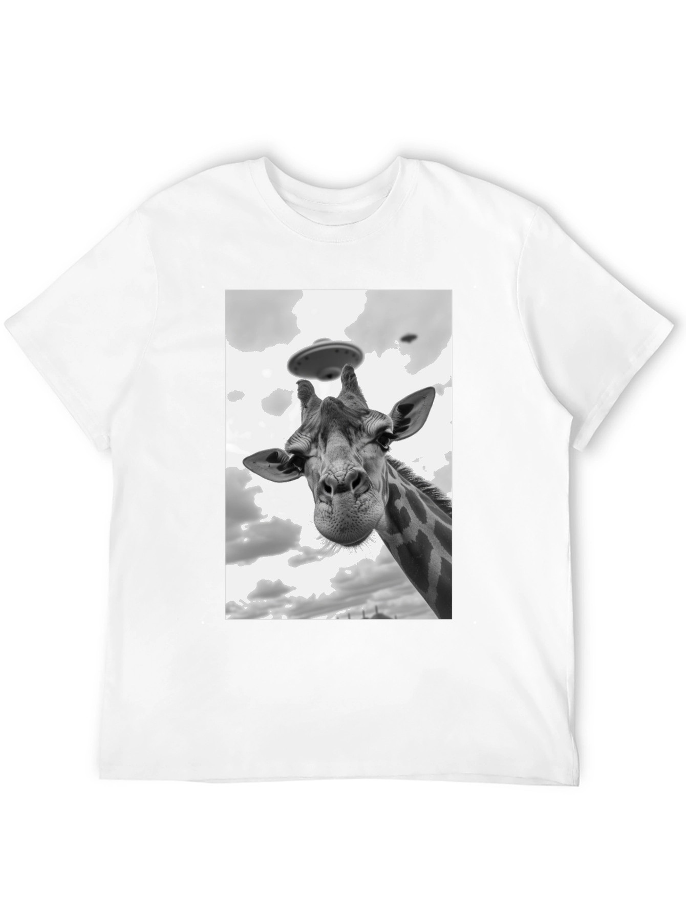 Giraffe Abduction T-Shirt: Quirky UFO Tee