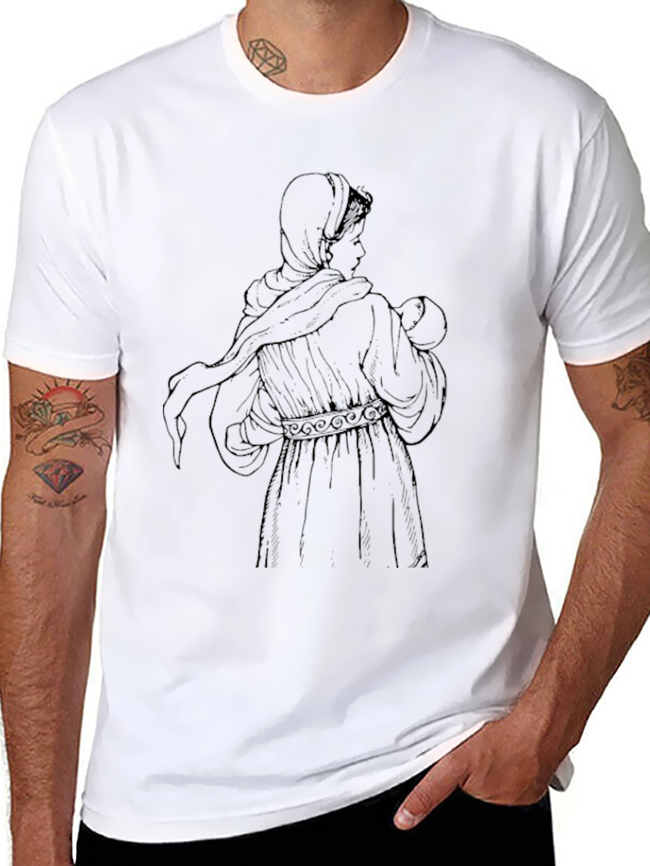 Madonna and Child Black T-Shirt