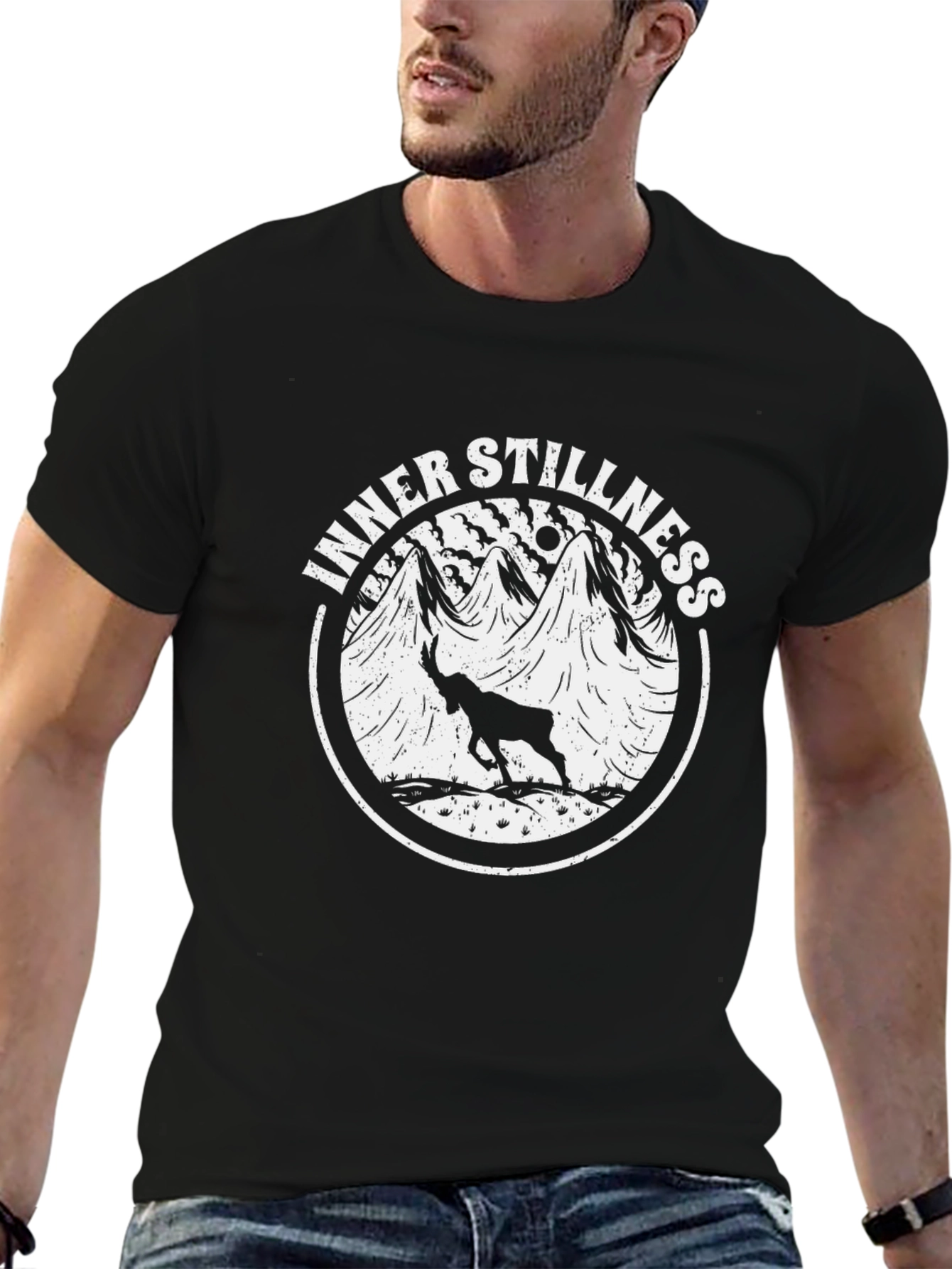 Inner Stillness Graphic Tee - Mountain Goat Design