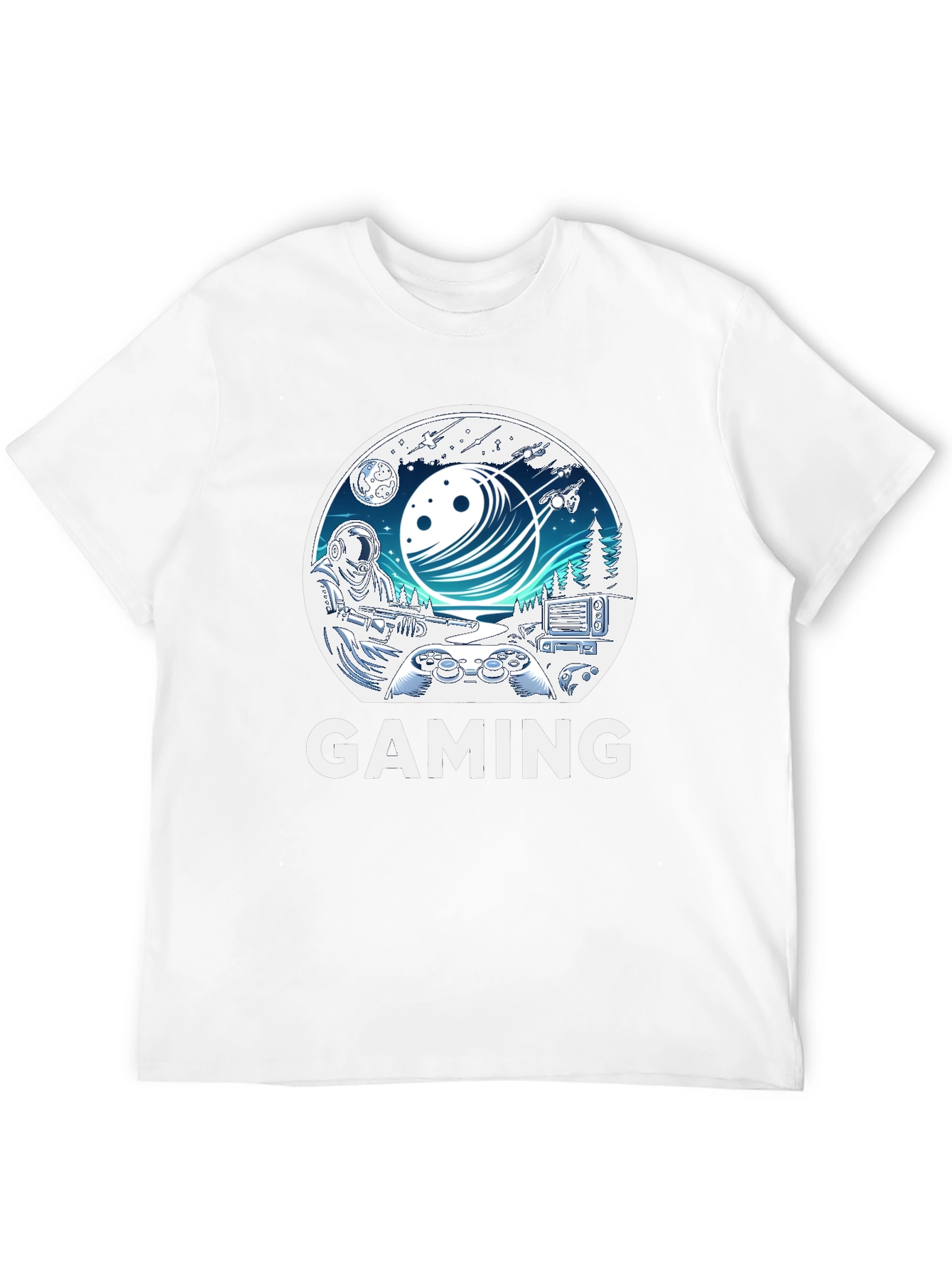 Gaming T-Shirt - Space & Controller Design