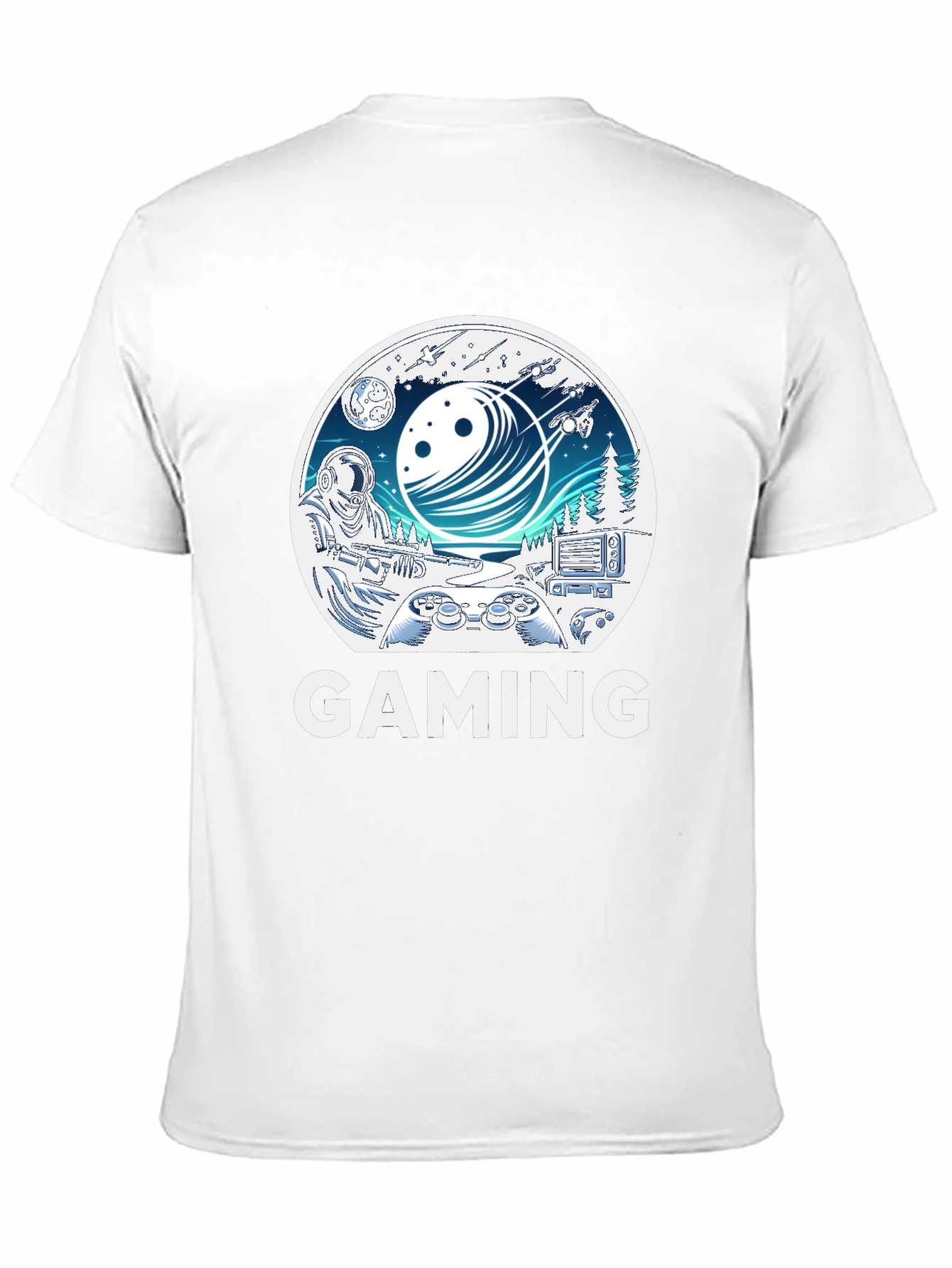 Gaming T-Shirt - Space & Controller Design