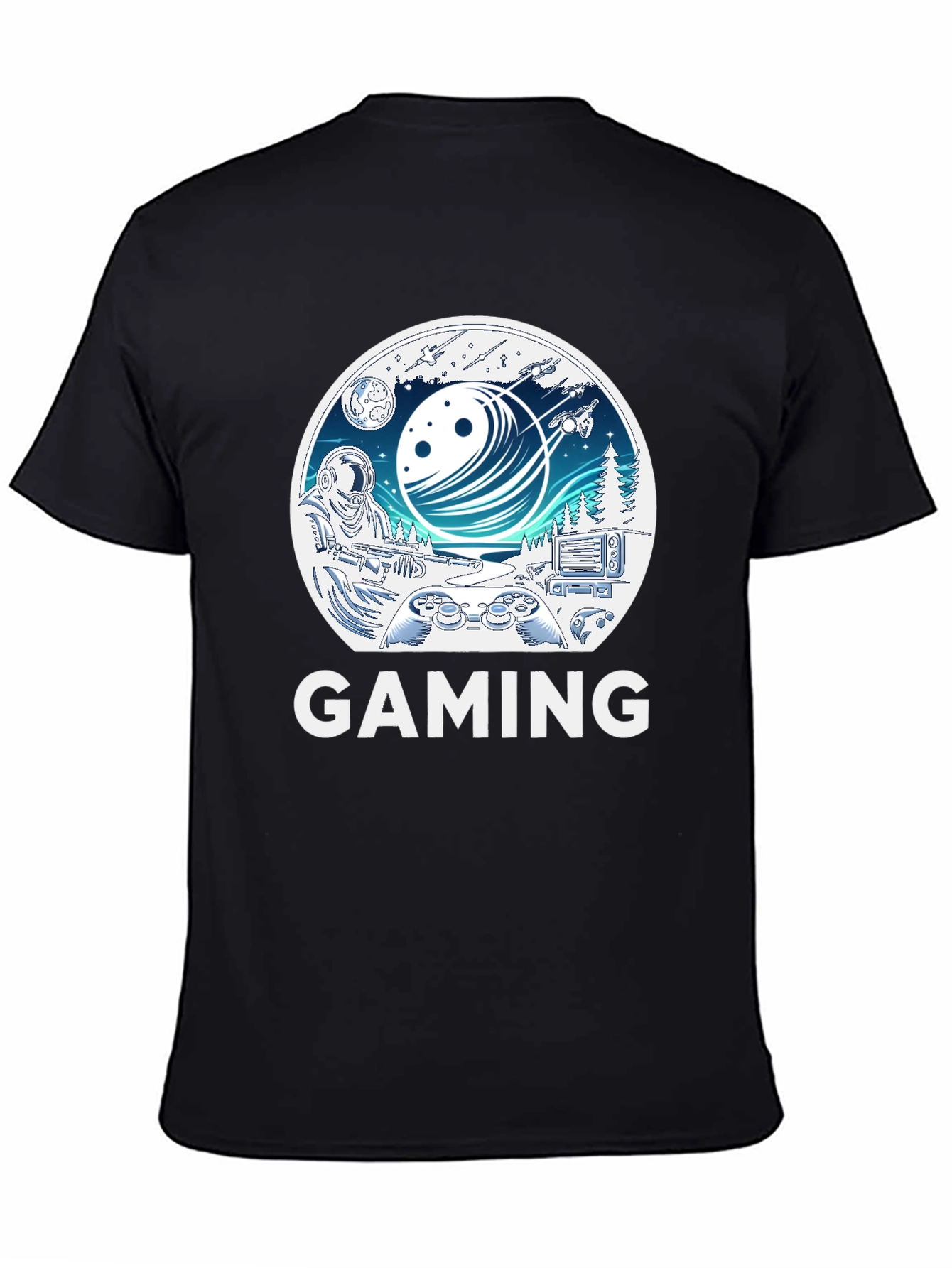 Gaming T-Shirt - Space & Controller Design