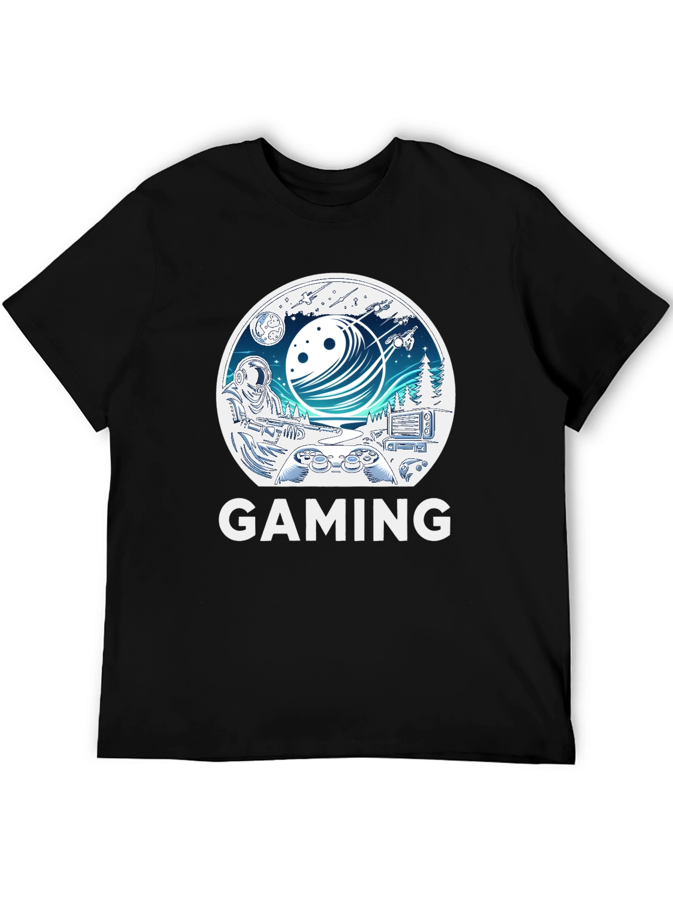 Gaming T-Shirt - Space & Controller Design