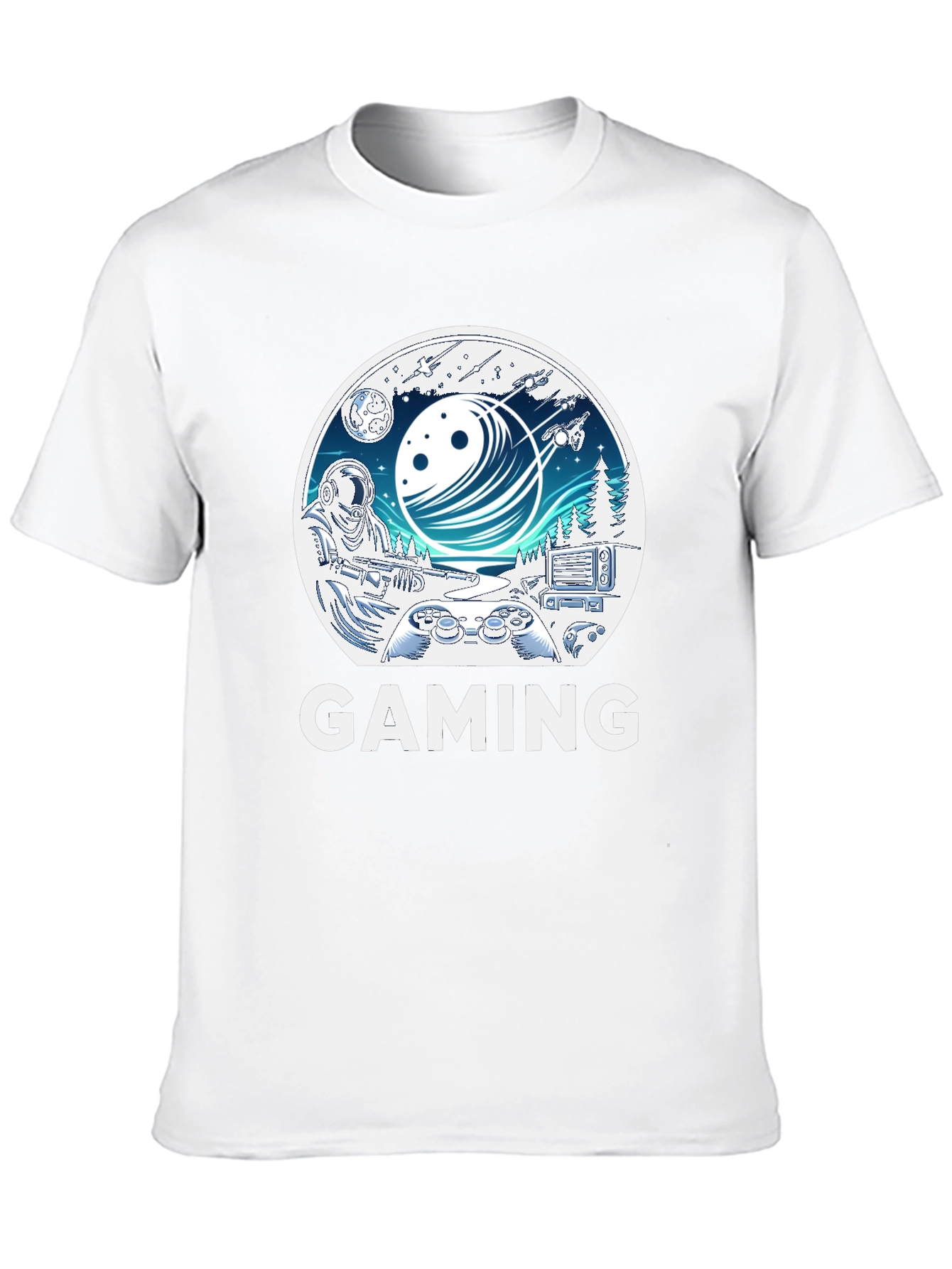 Gaming T-Shirt - Space & Controller Design