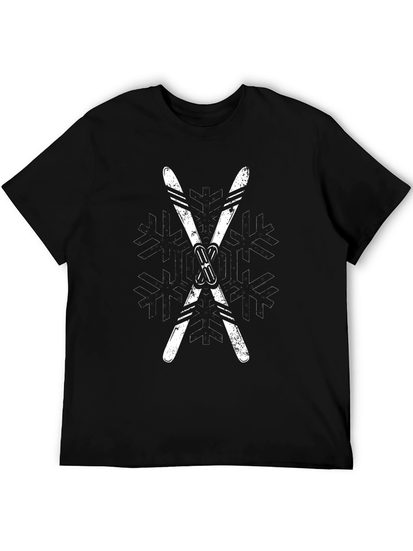 Ski Snowflake Graphic Tee - Winter Sports Shirt