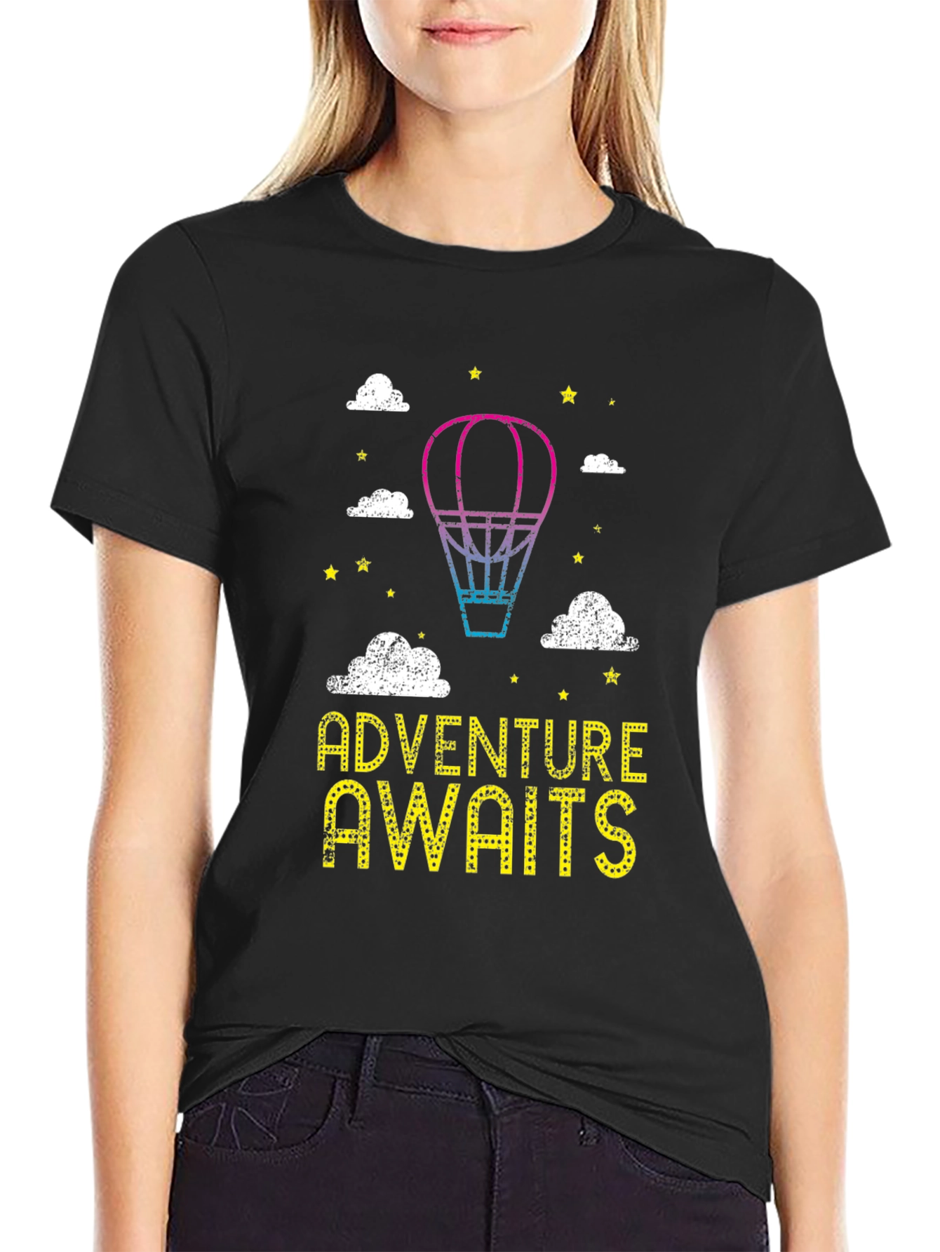 Adventure Awaits Hot Air Balloon Graphic Tee