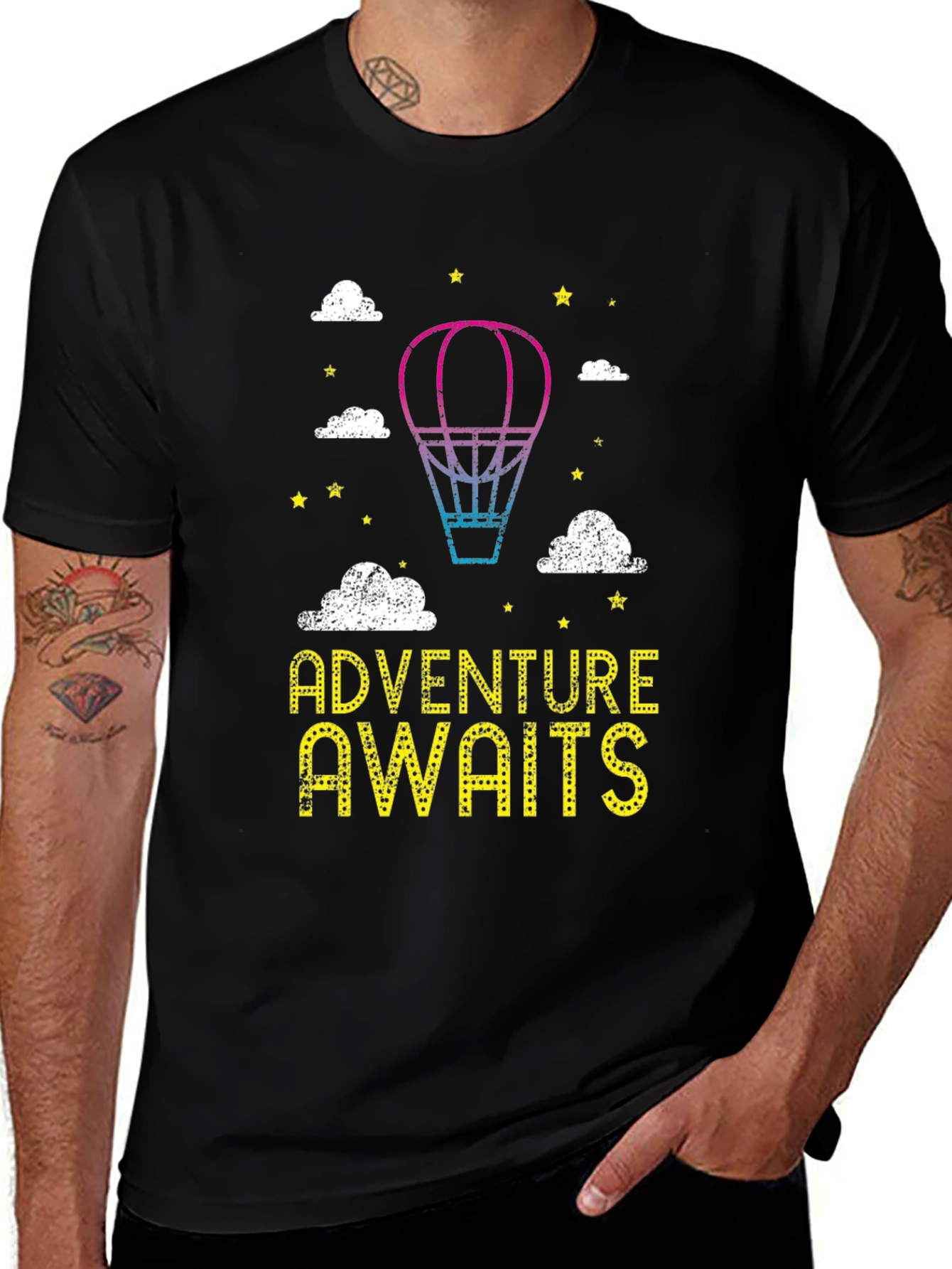 Adventure Awaits Hot Air Balloon Graphic Tee