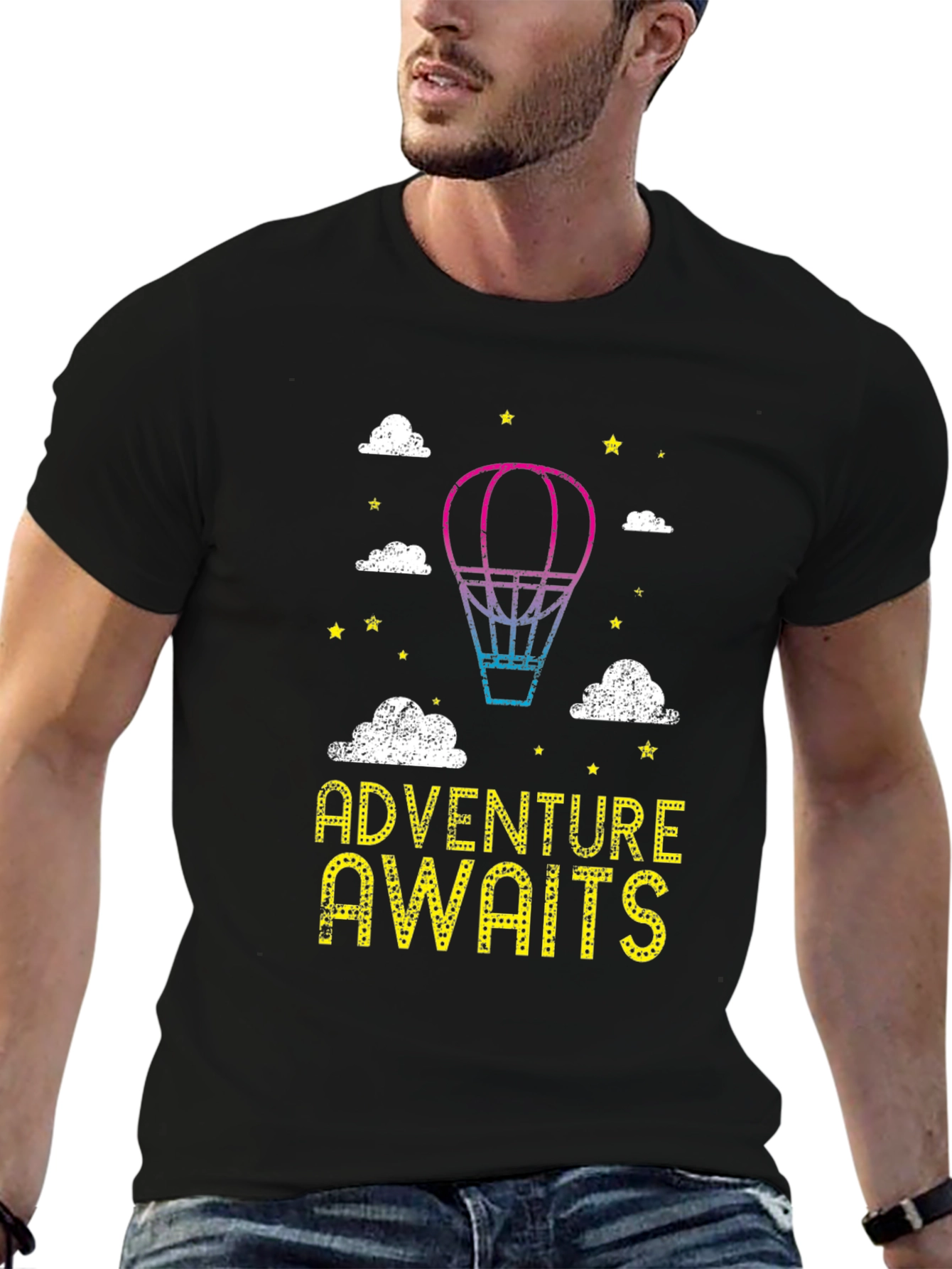 Adventure Awaits Hot Air Balloon Graphic Tee